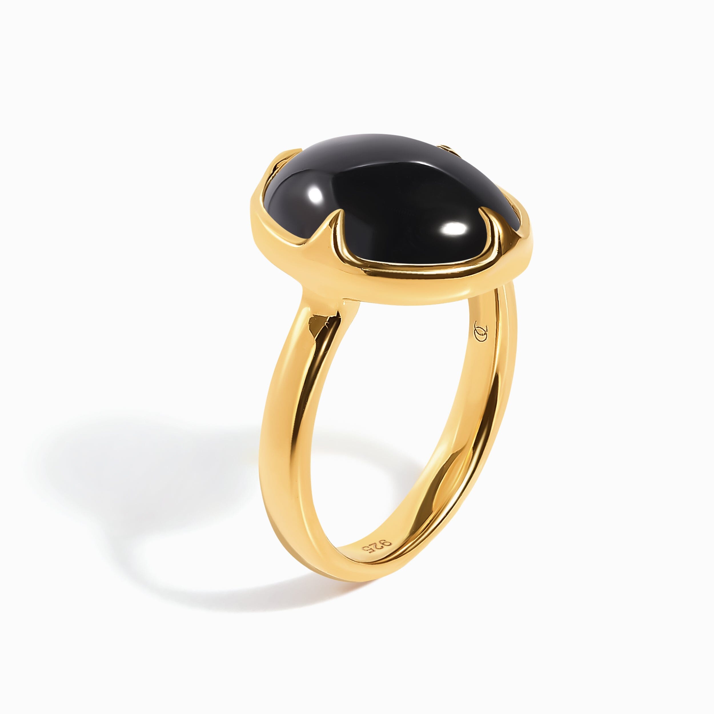 Black Obsidian Cabochon Ring - Aura、mySite、hinf8tx79