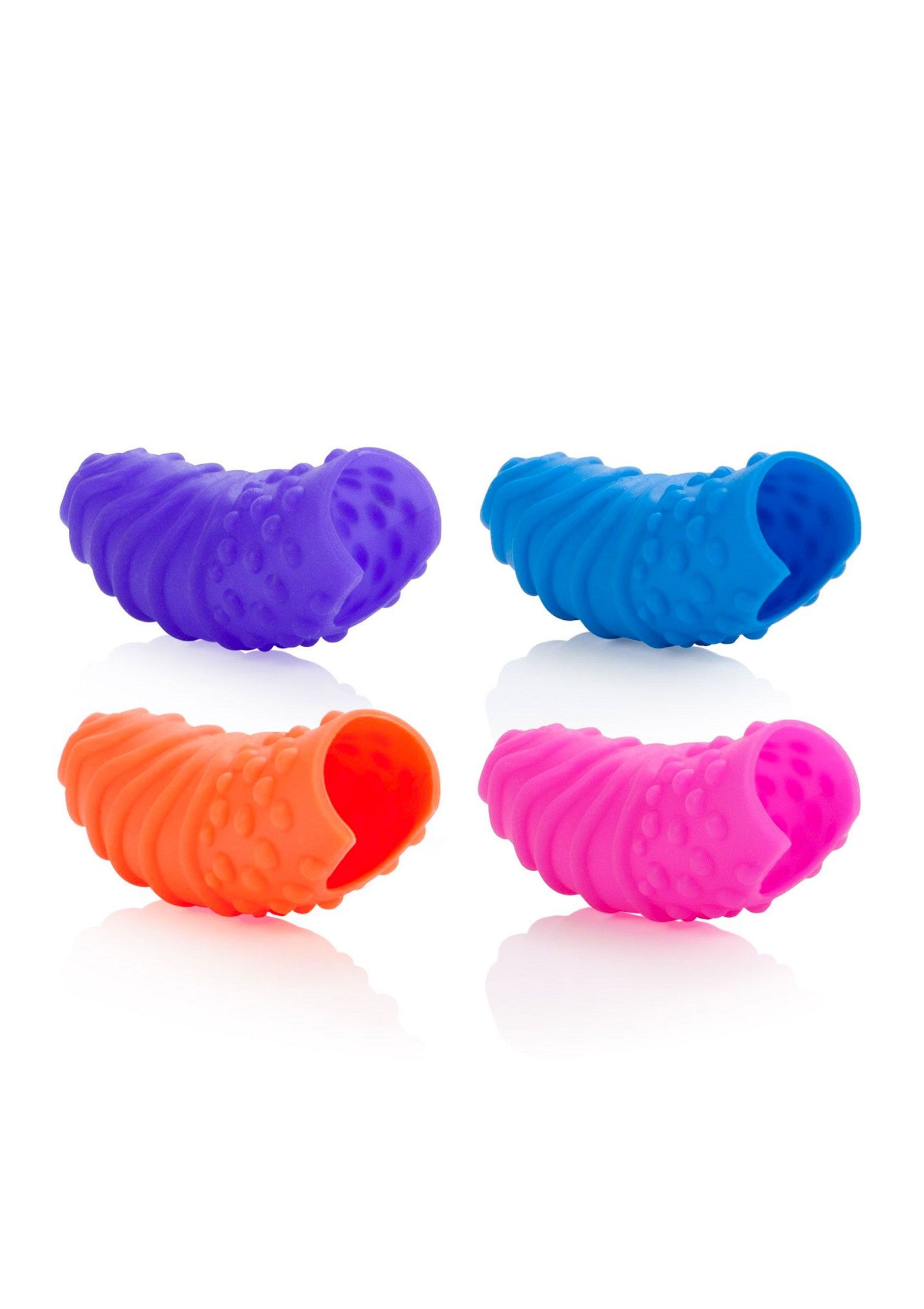 Set Of 4 Calexotics Stimulator | Silicone Finger Swirls | Multicolours、mySite、bottomscart