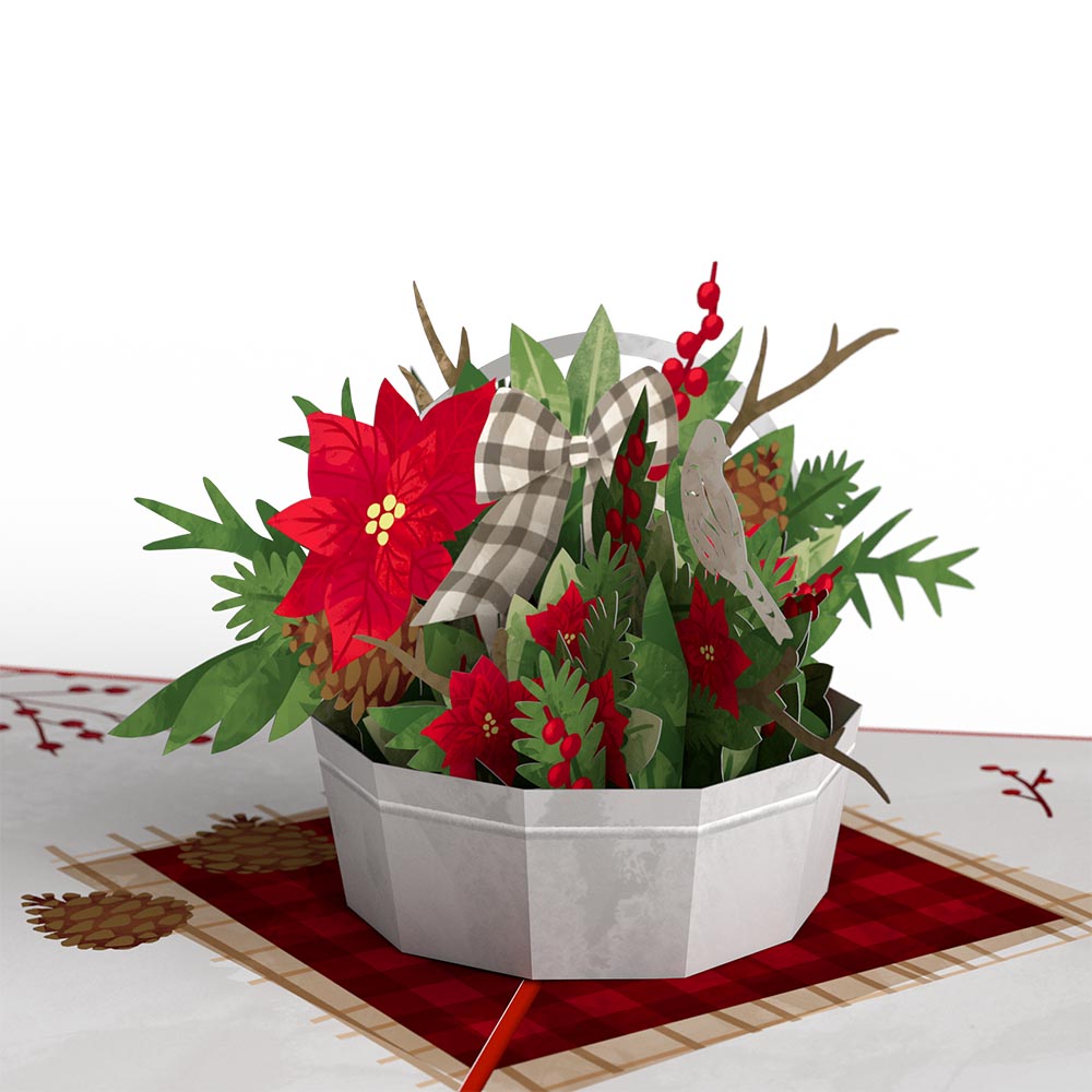 Christmas Flower Basket Pop-Up Card、mySite、solidvoid