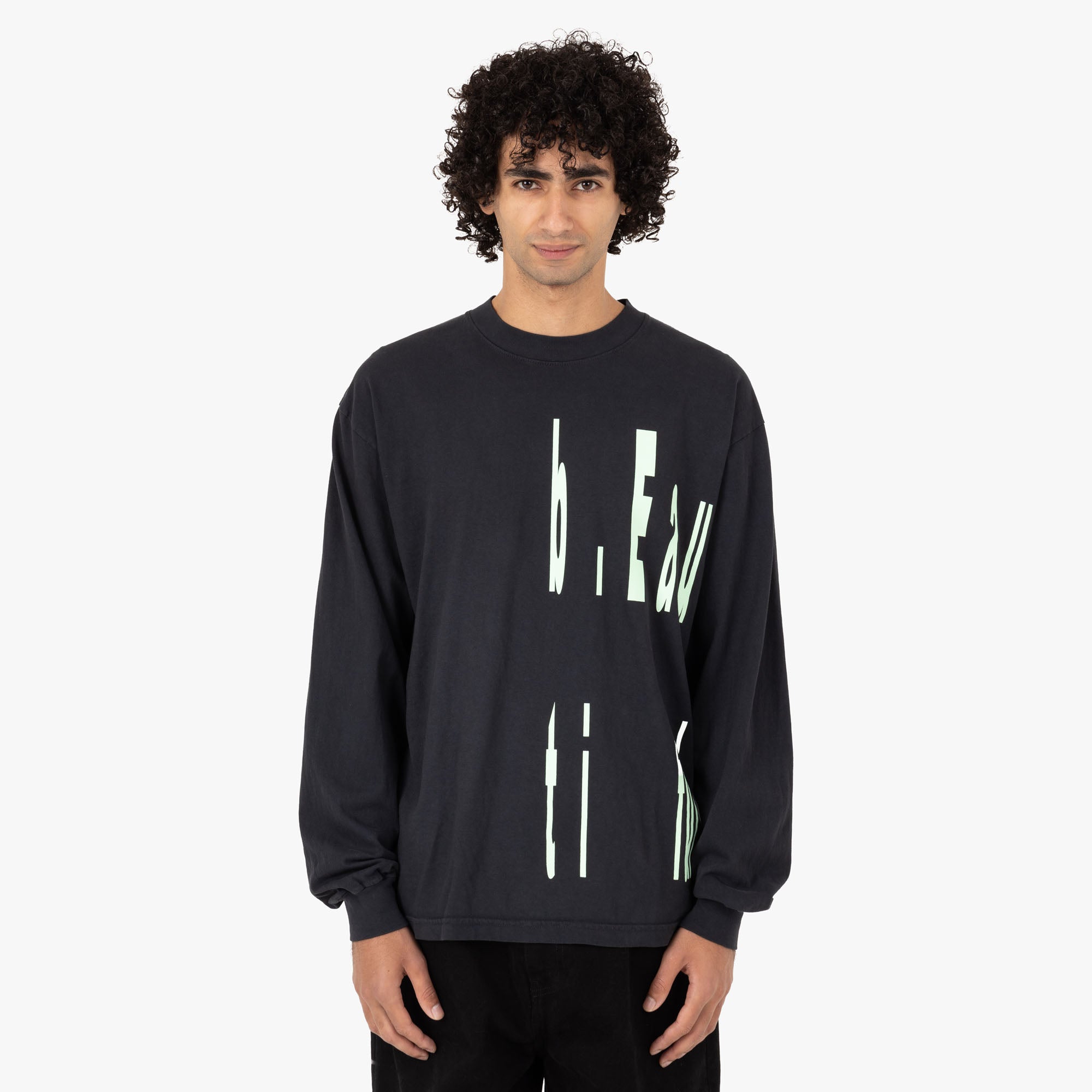  b.Eautiful Left Logo Long Sleeve Shirt / Black、mySite、merchandisen