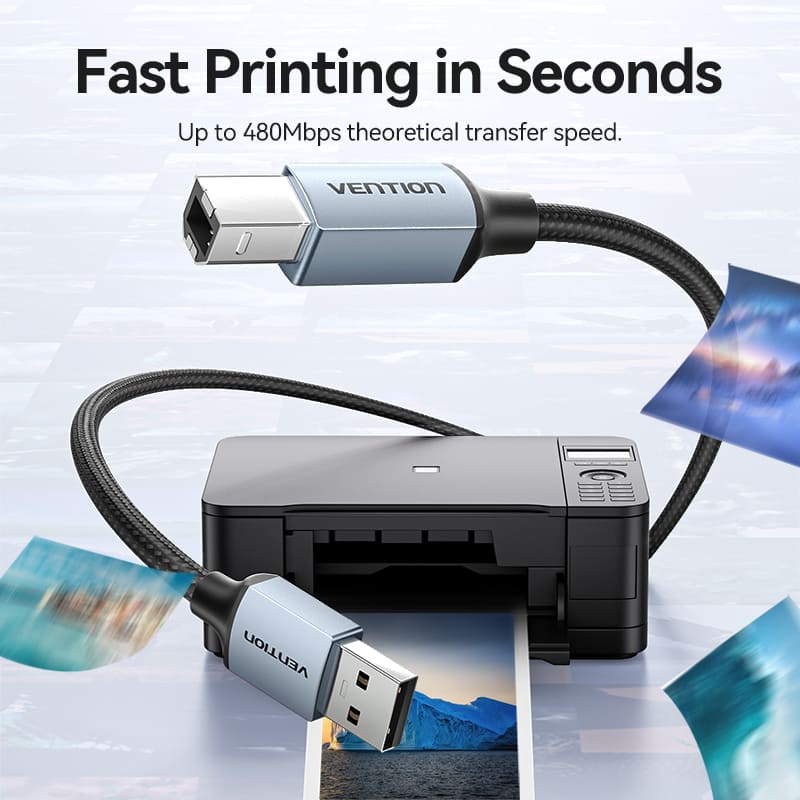 Vention USB 2.0 Type-A Male to Type-B Male Printer Cable、mySite、fannypackpong