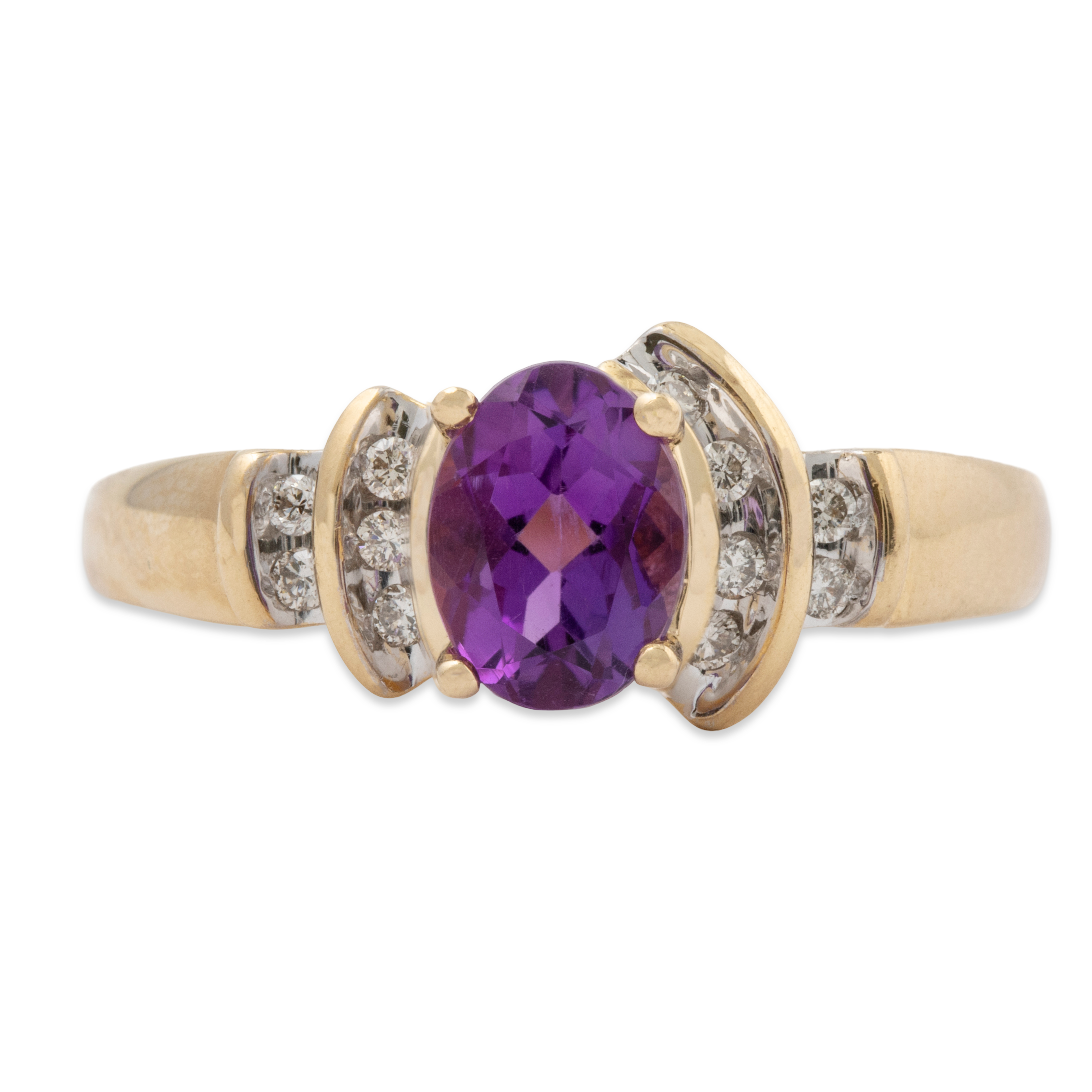 Vintage 14k Yellow Gold 1.16ct Amethyst Diamond Royal Purple Ring 10.75、mySite、hinf8tx79