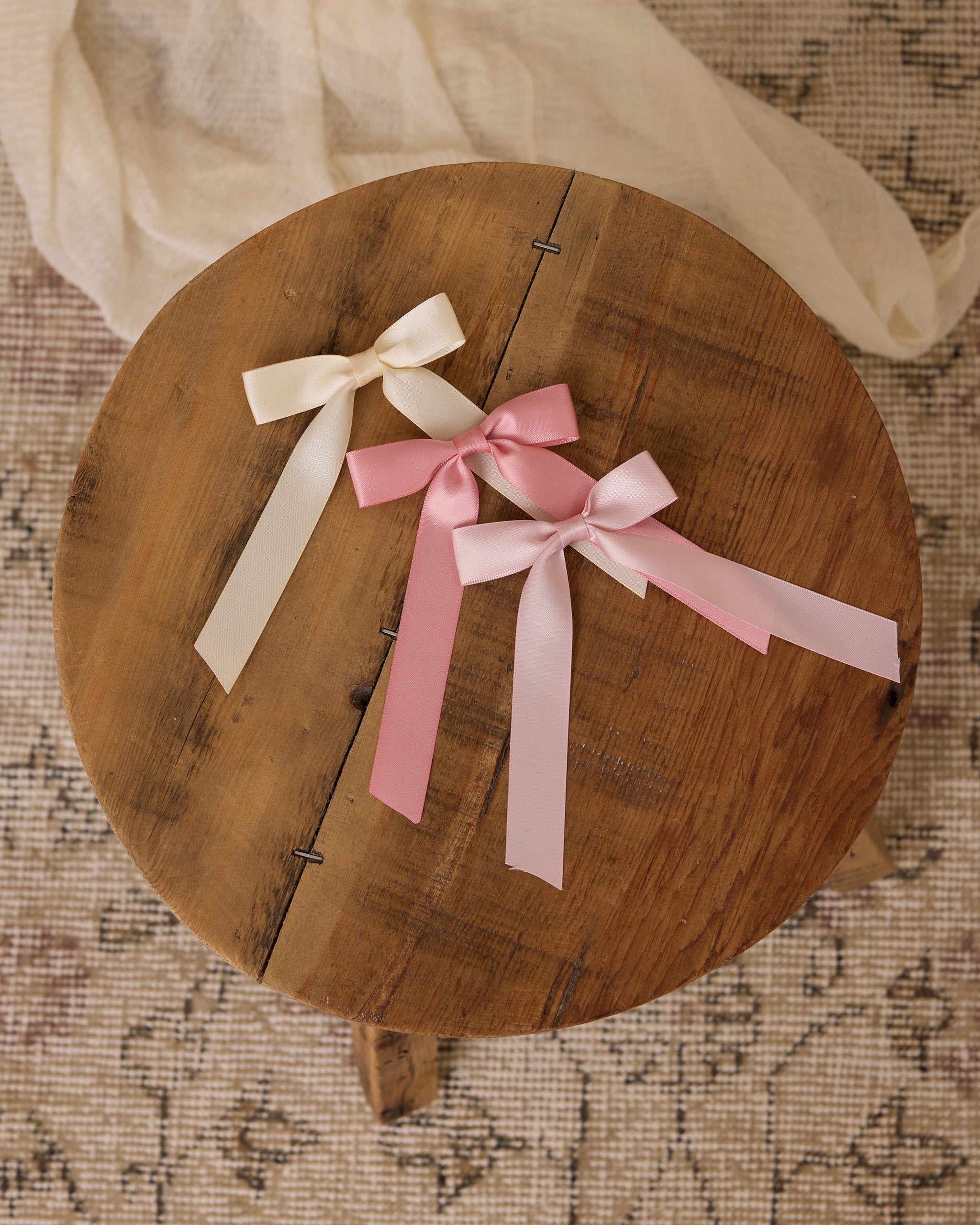  Satin Bows, Set of 3 || Bubblegum, Lipstick, Natural、mySite、layawaytickets