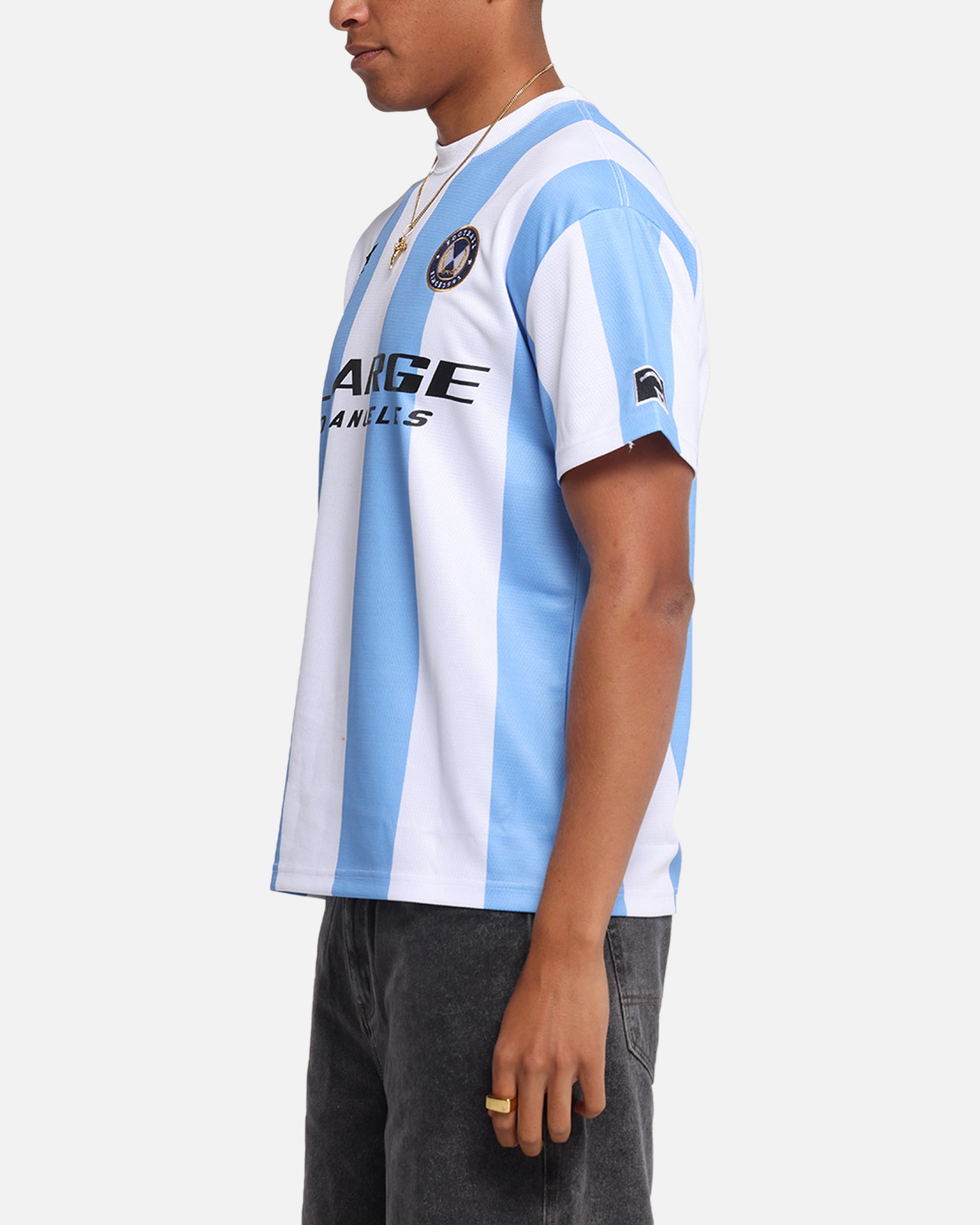 X-Large Slanted Football T-Shirt Blue/White、mySite、zt4zffjzw