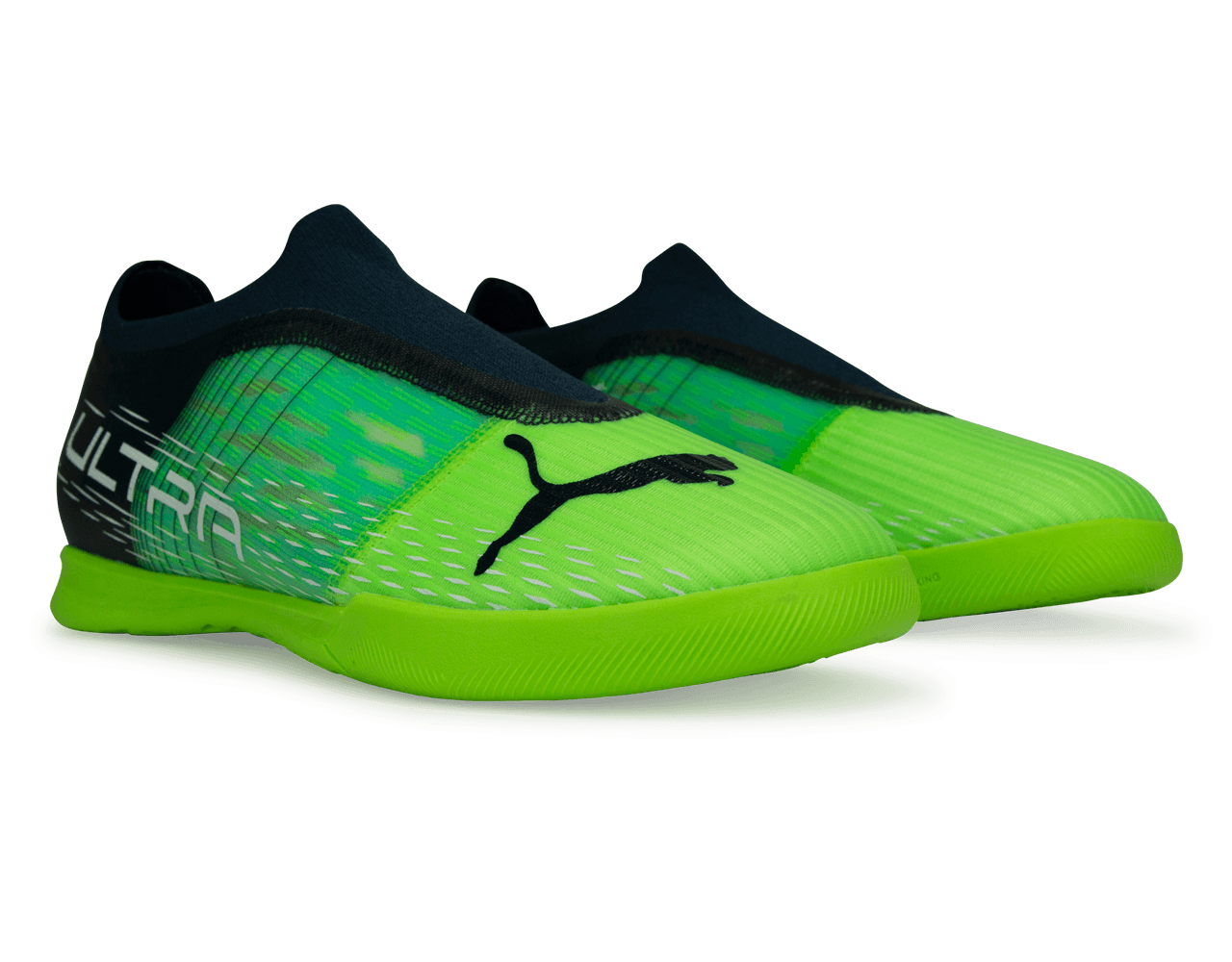 PUMA Kids Ultra 3.3 IT Indoor Soccer Shoes Green/Black、mySite、noshort