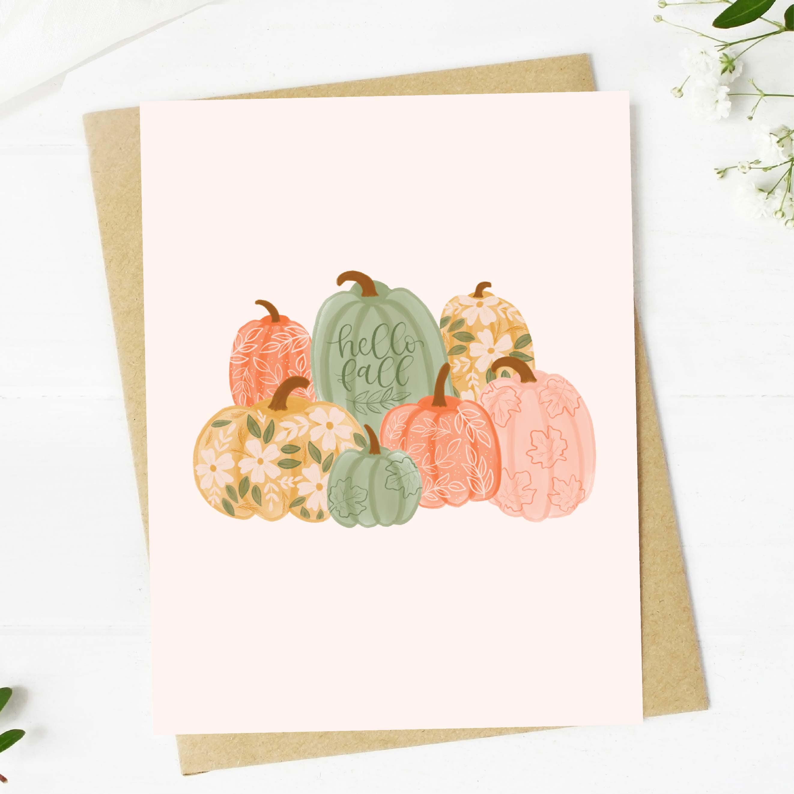  Hello Fall Pumpkin Greeting Card、mySite、ghnorth