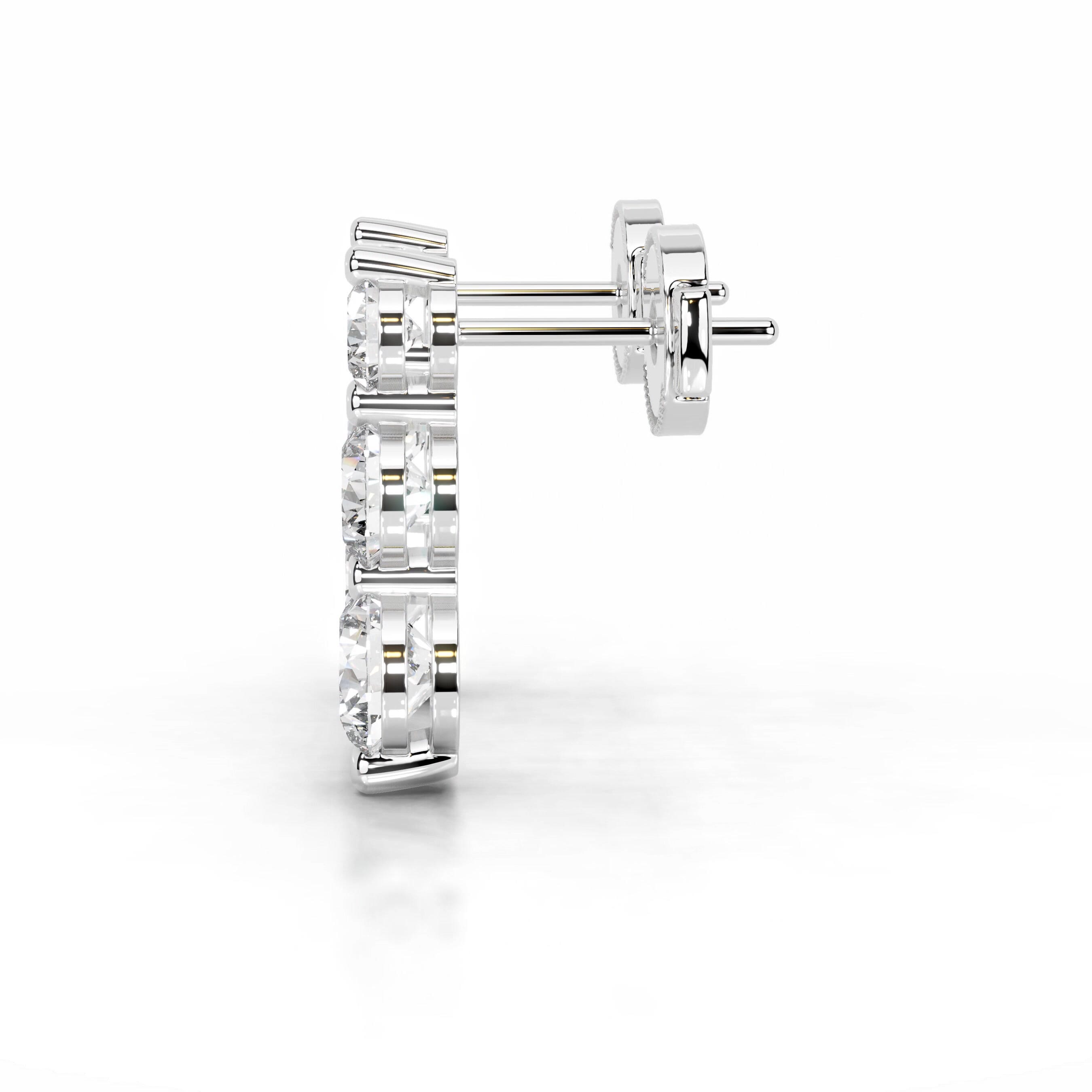 Abigail Diamond Earrings (6 Carat) - 18K White Gold、mySite、hinf8tx79