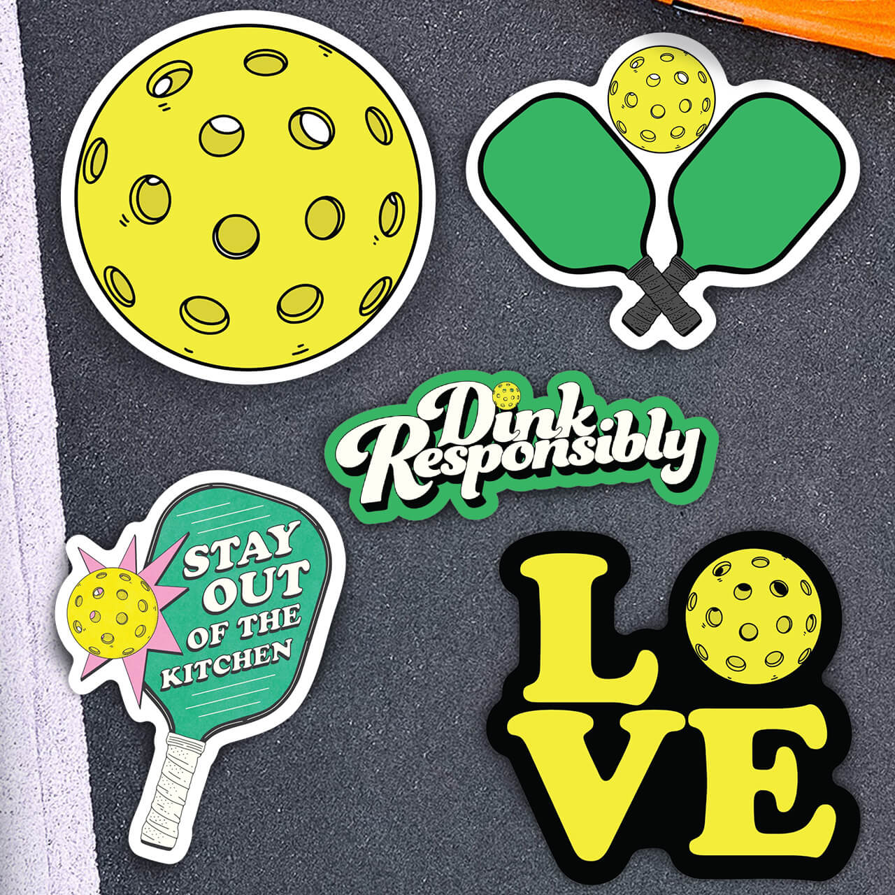  Pickleball Sticker 5 Pack、mySite、ghnorth