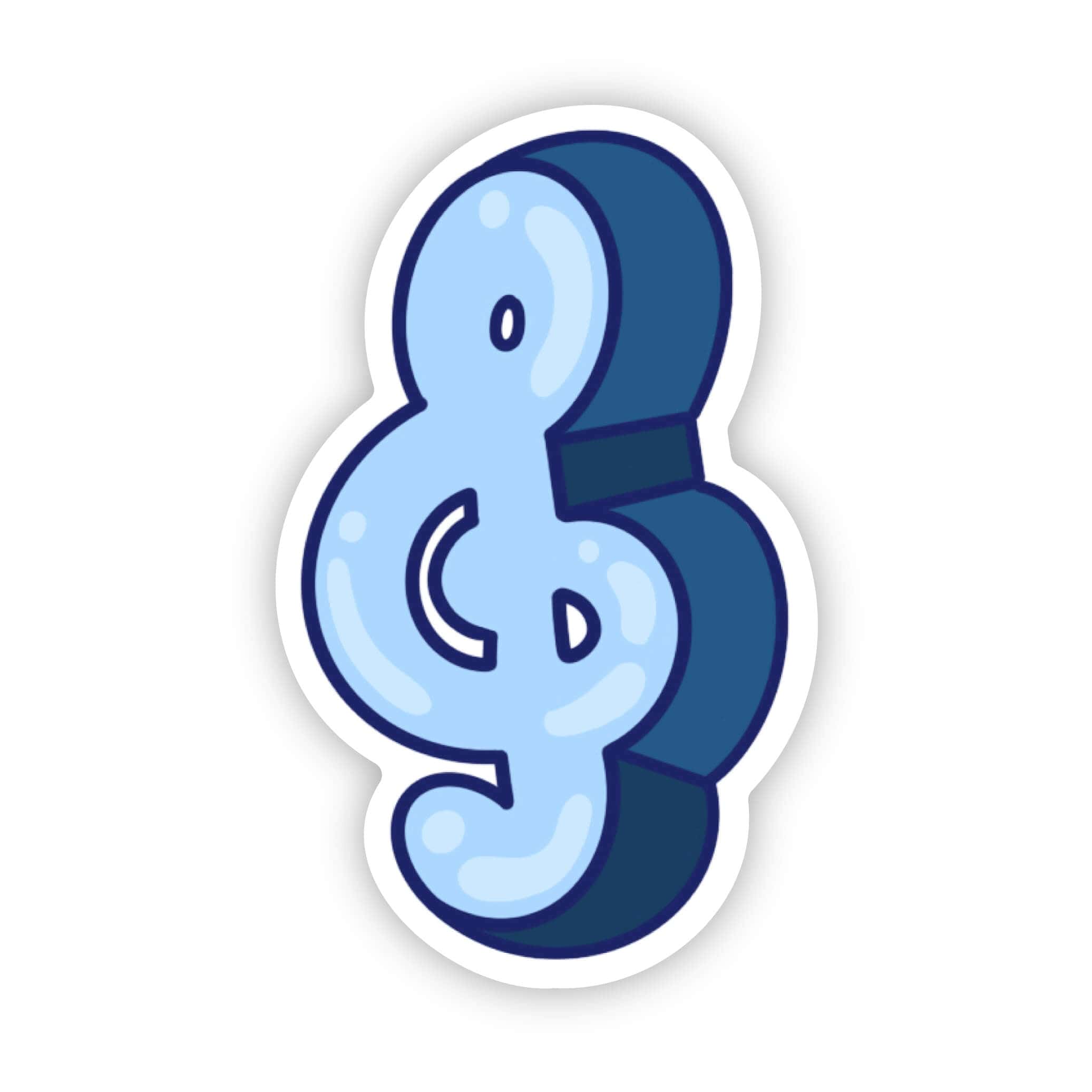  Blue Treble Clef Sticker、mySite、ghnorth