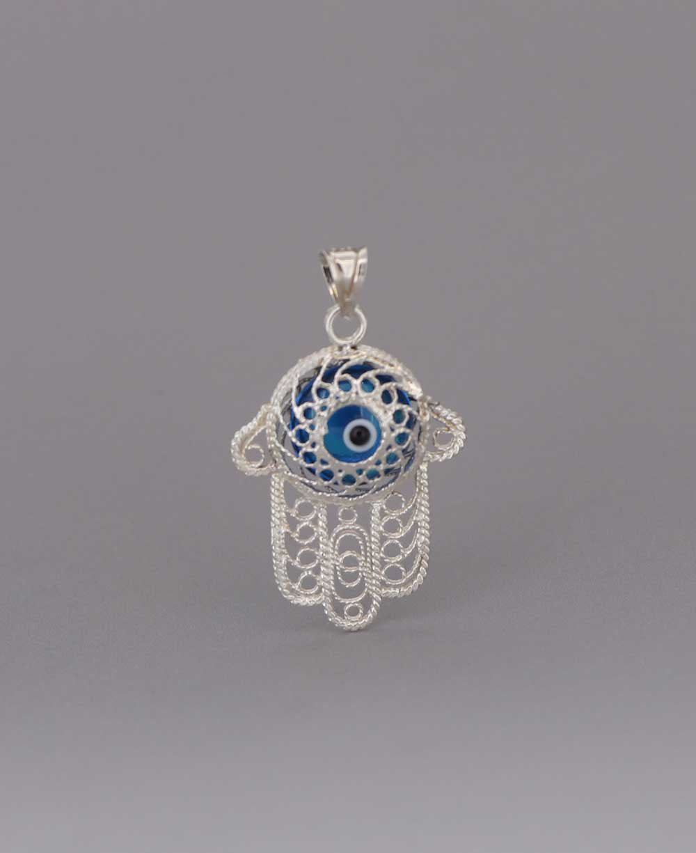 Intricate Sterling Silver Hamsa Pendant、mySite、topwebapps