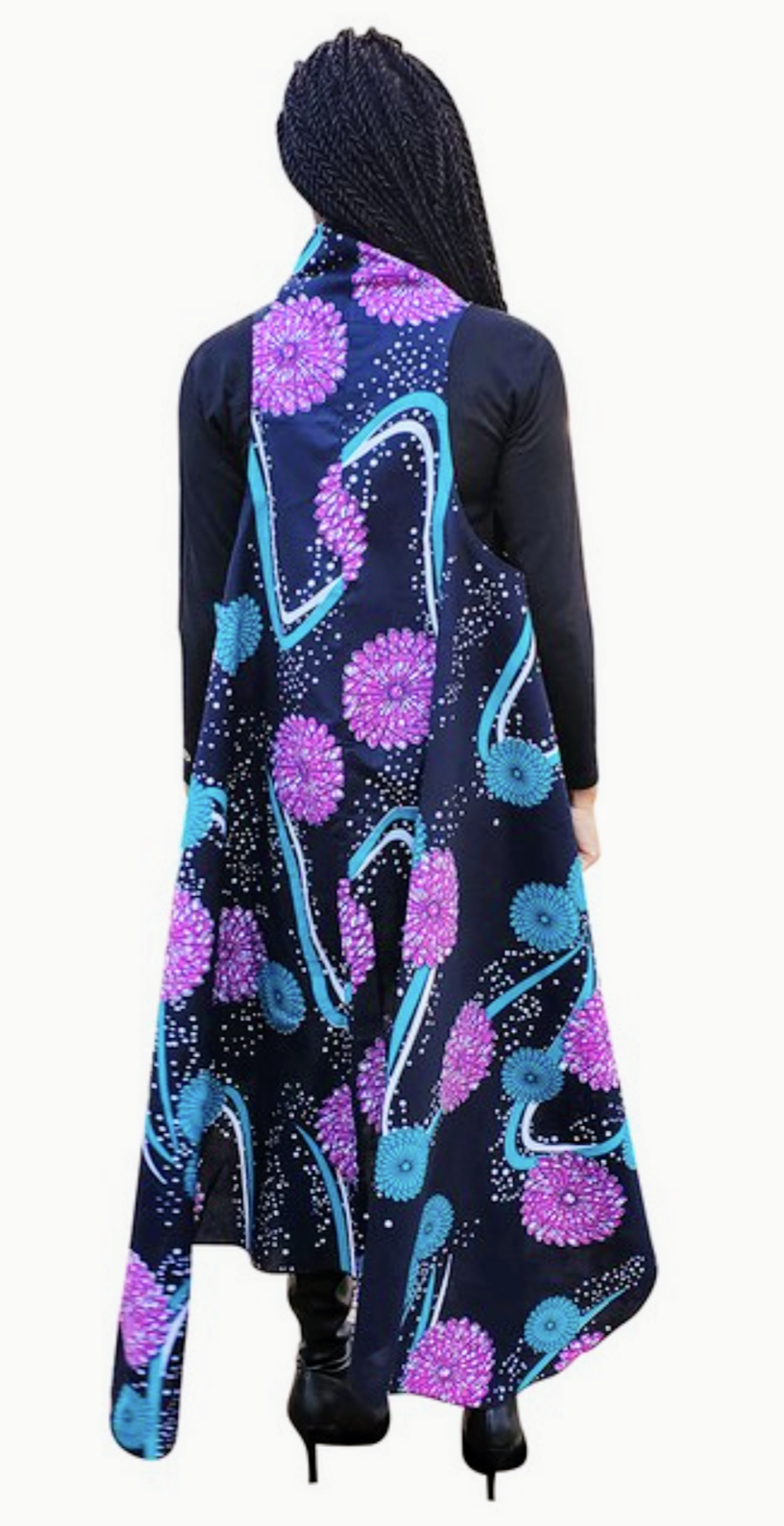 Jamilah African Print Anakara Shawl Vest - DPPS5006、mySite、solidvoid