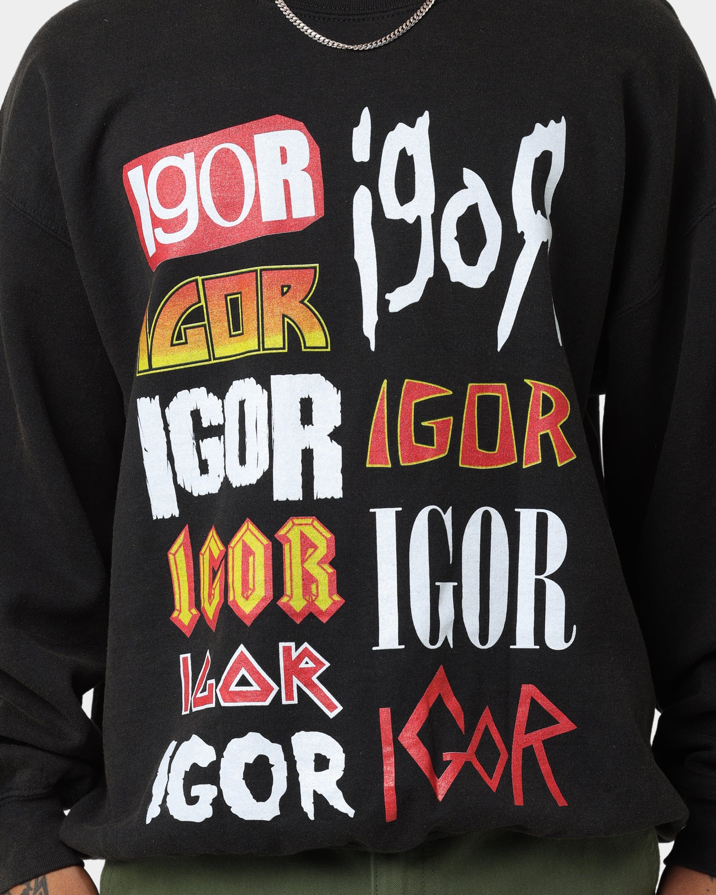 Goat Crew Igor Metal Logo Vintage Crewneck Black Wash、mySite、zt4zffjzw