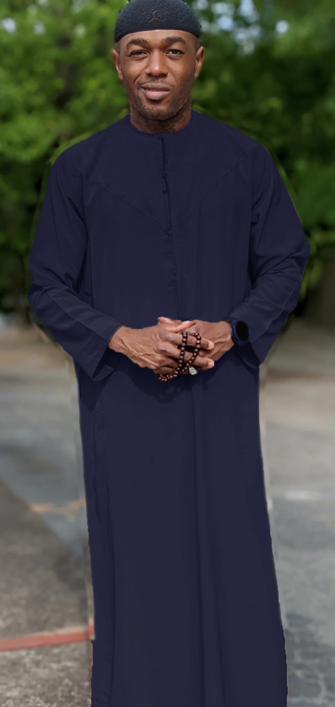 Borno Navy-Blue African Kaftan Long Sleeve Long Shirt Dashiki Senegalese for Men-DPKM875、mySite、solidvoid