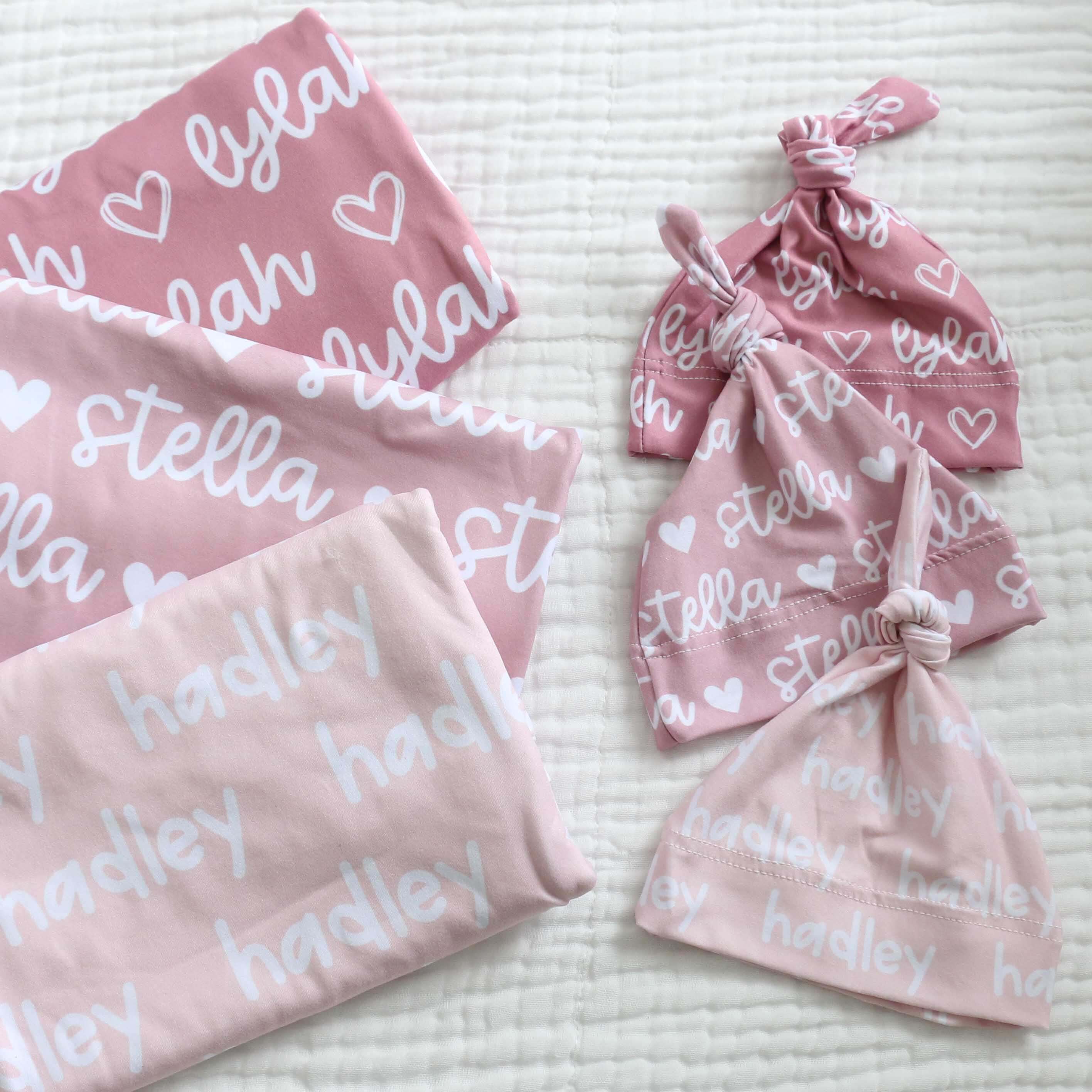  Custom Personalized Baby Name Swaddle Blanket | Graphic Pinks、mySite、layawaytickets