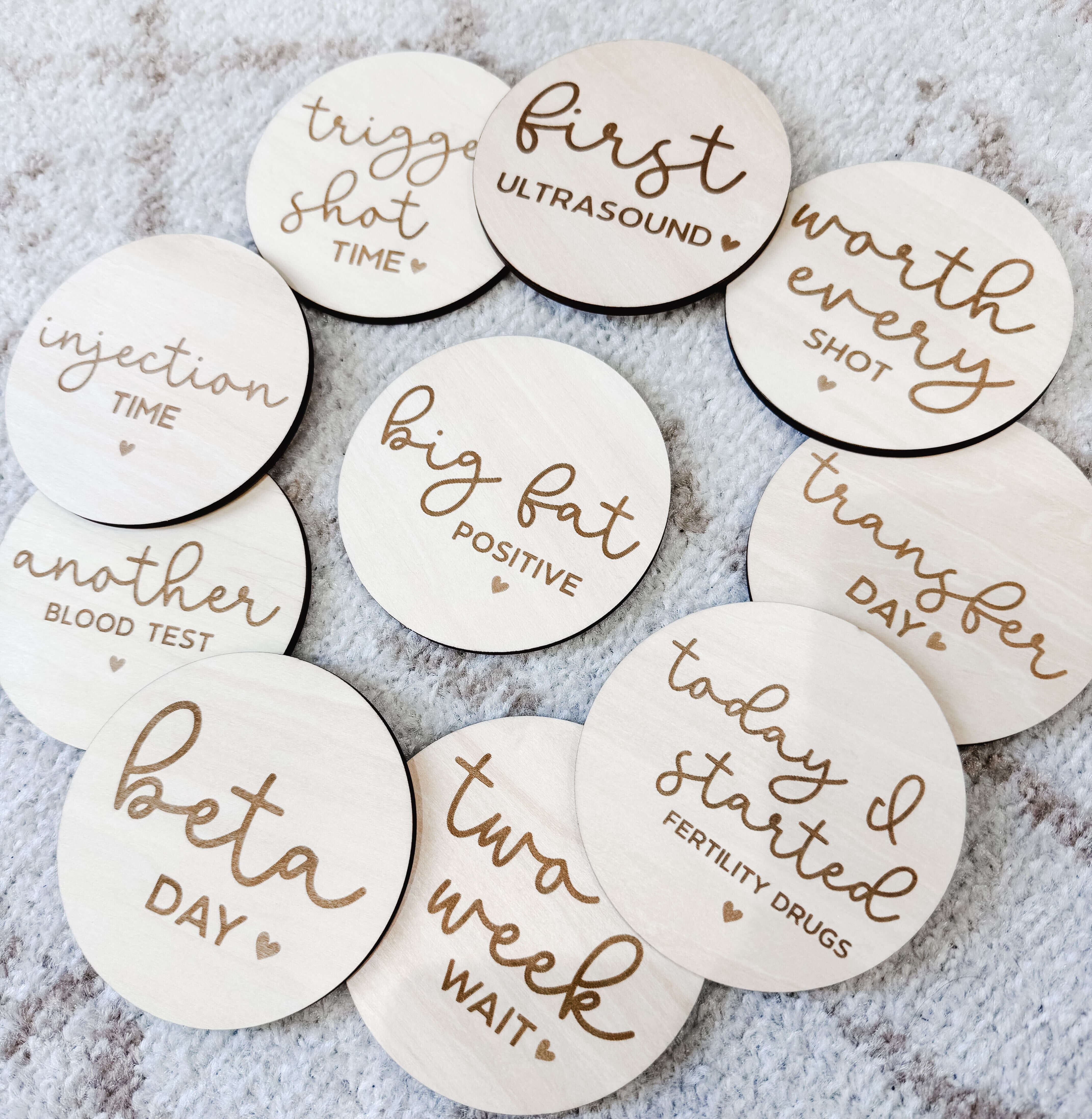  Conceive Milestone Wood Announcements、mySite、layawaytickets