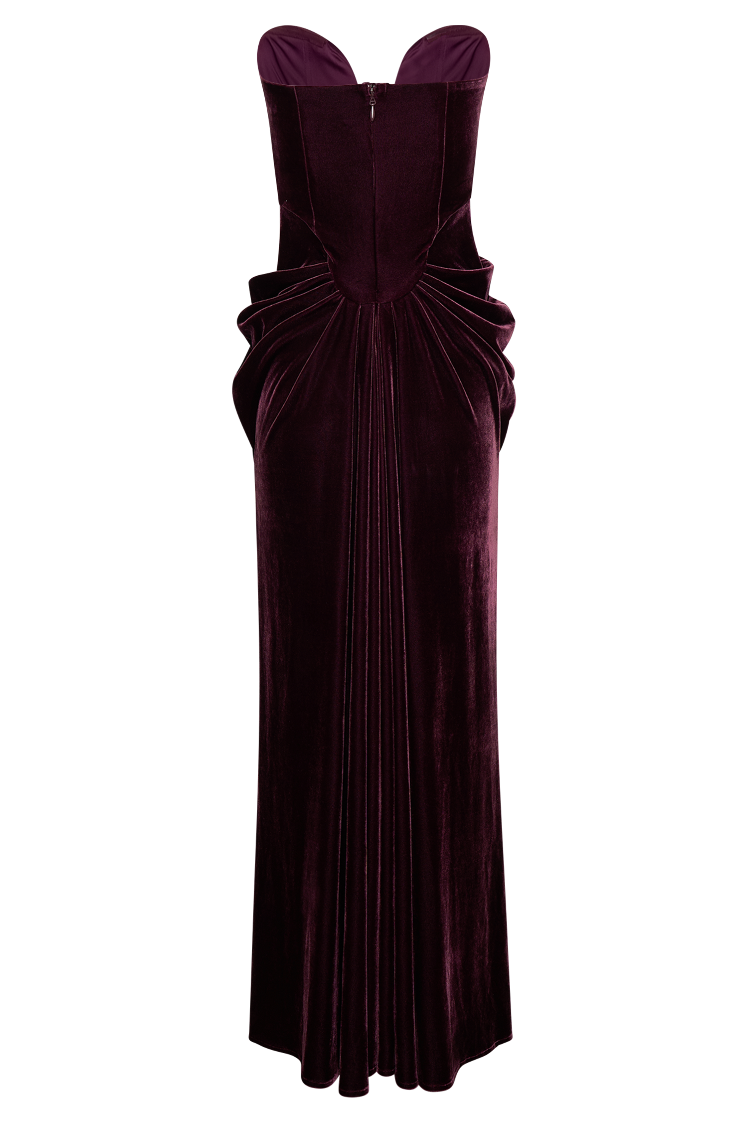 Paige Strapless Velvet Maxi Dress - Plum、mySite、solidvoid