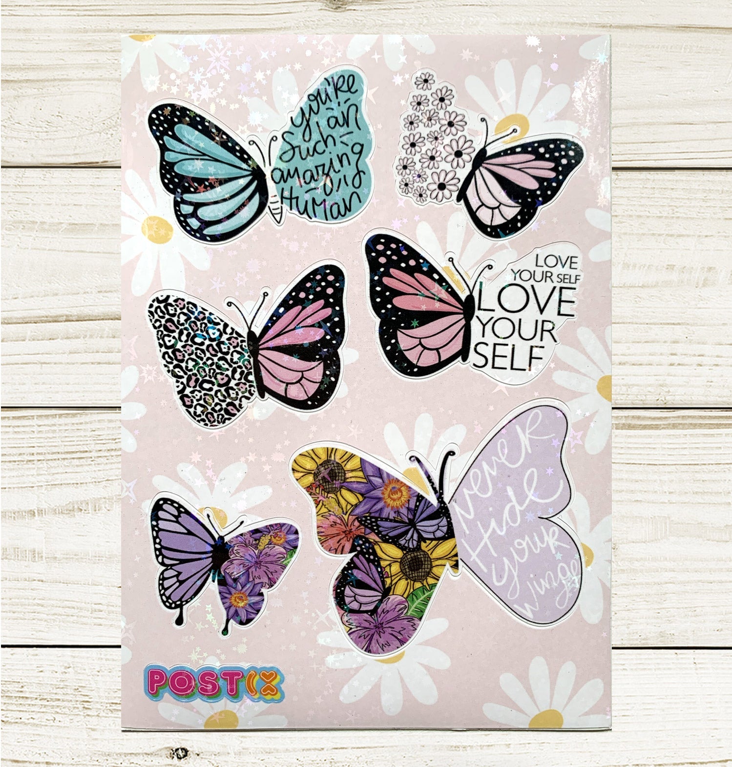  Blooming Butterflies Hologram Sticker Sheet、mySite、ghnorth