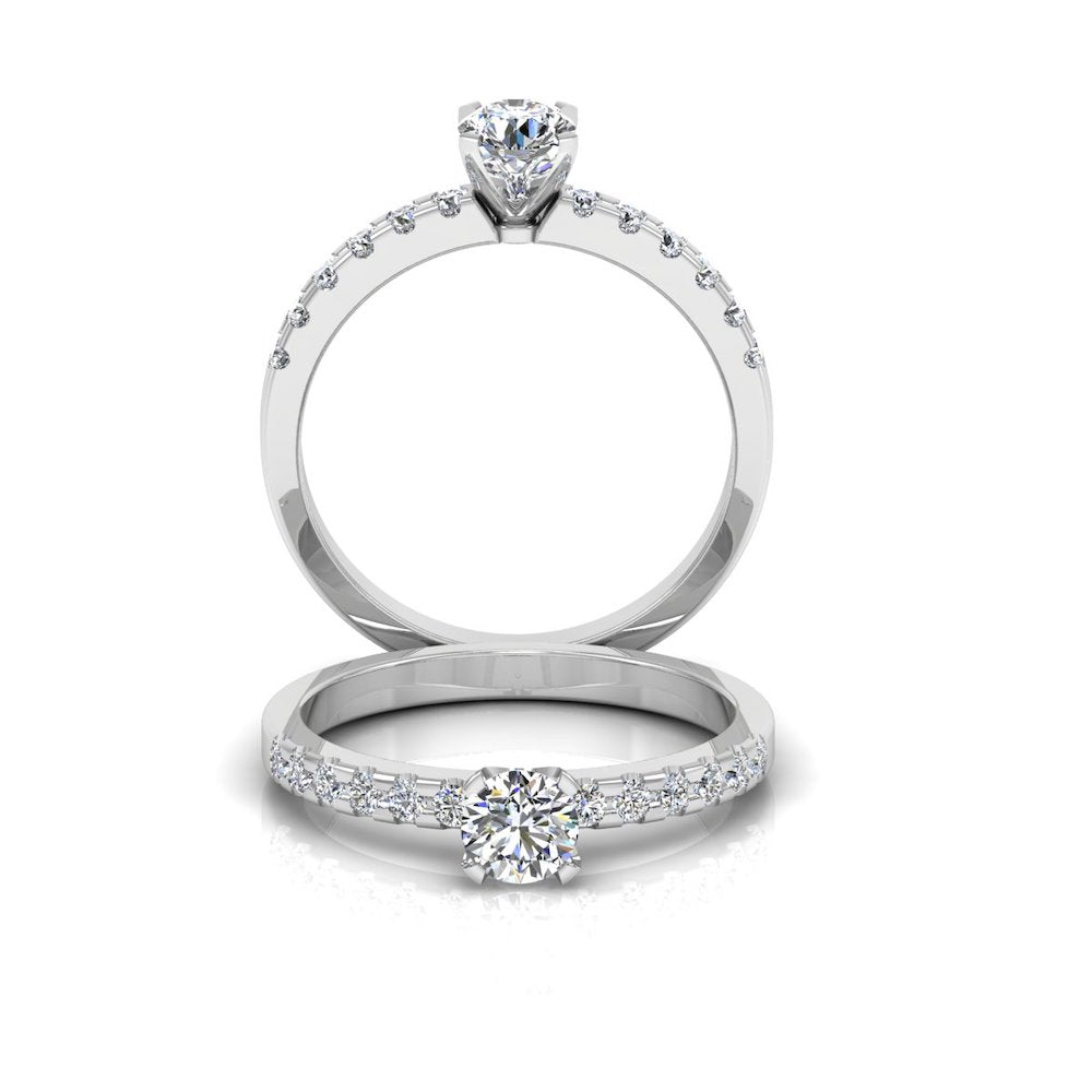 Petite Round Brilliant Moissanite Engagement Ring、mySite、hinf8tx79