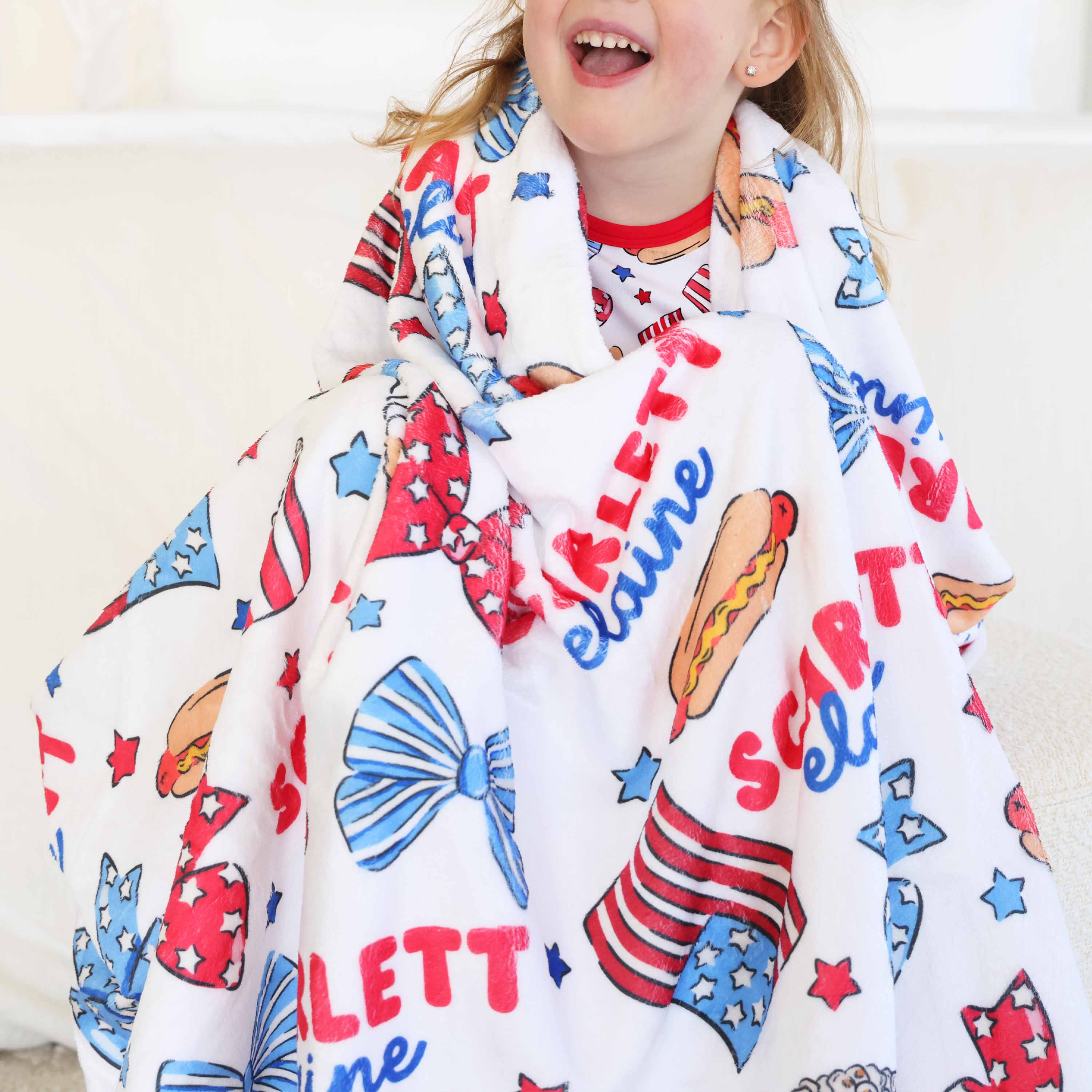  Party in the USA Personalized Kids Blanket | Bows、mySite、layawaytickets