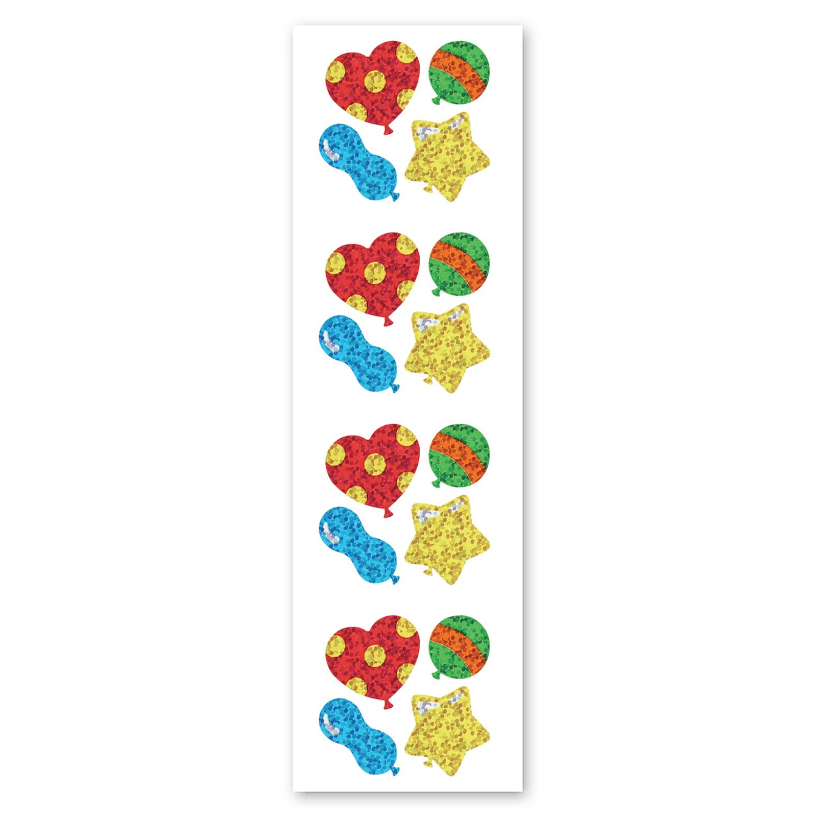  Party Balloons Sparkly Prismatic Stickers - Packaged、mySite、ghnorth