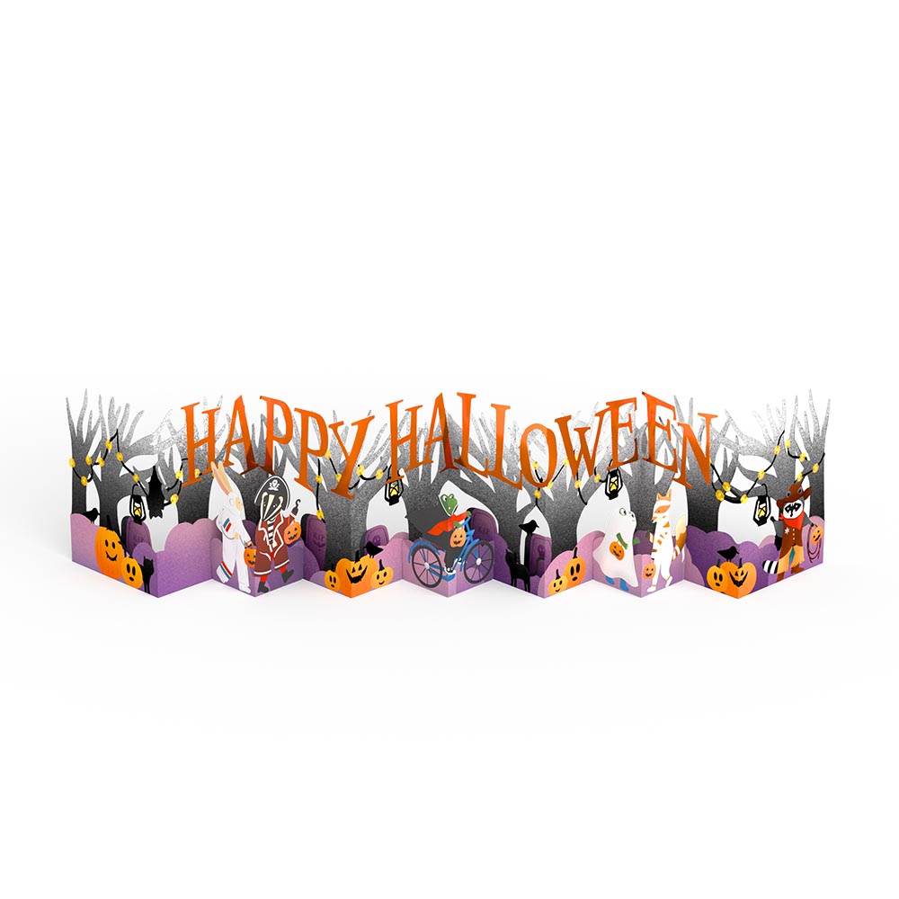 Happy Halloween Trick-or-Treat Loooooong Card™ (Expands to 2 feet)、mySite、solidvoid