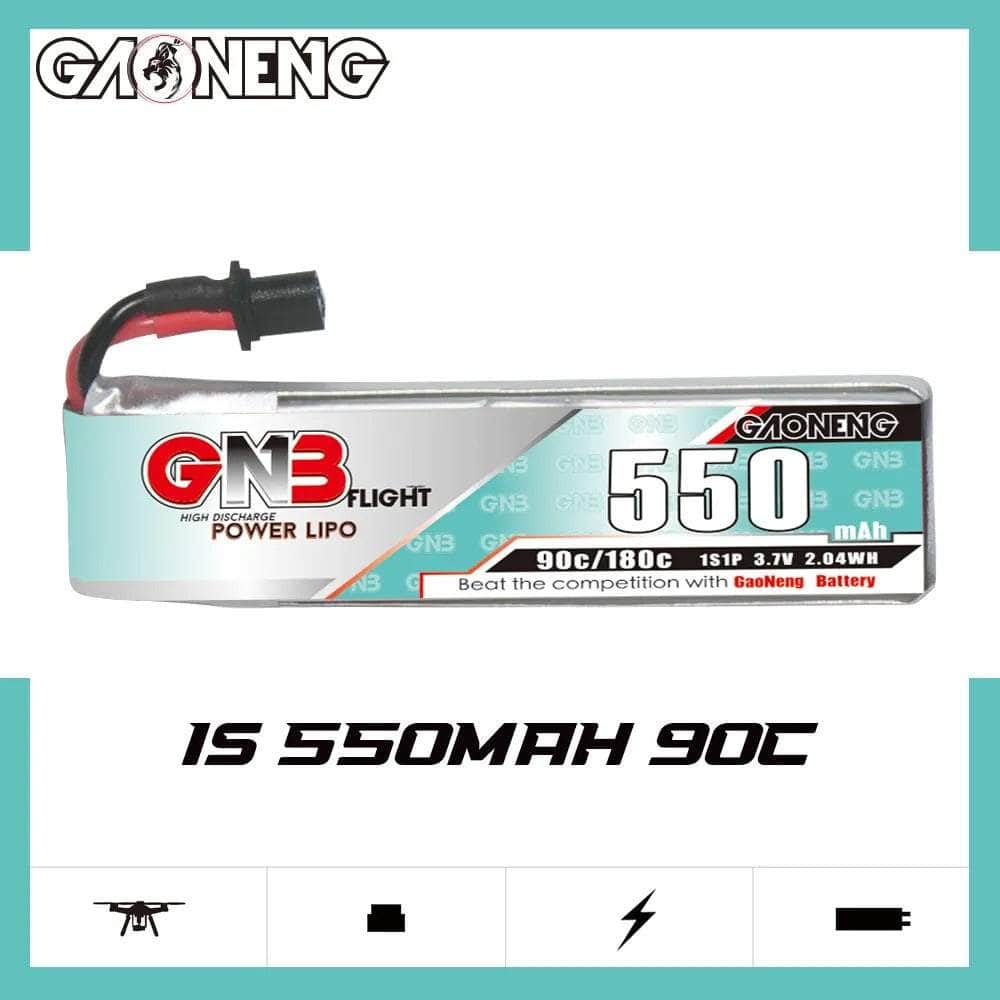  Gaoneng GNB 3.7V 1S 550mAh 90C LiPo Whoop/Micro Battery w/ Cabled - A30、mySite、merchandisen