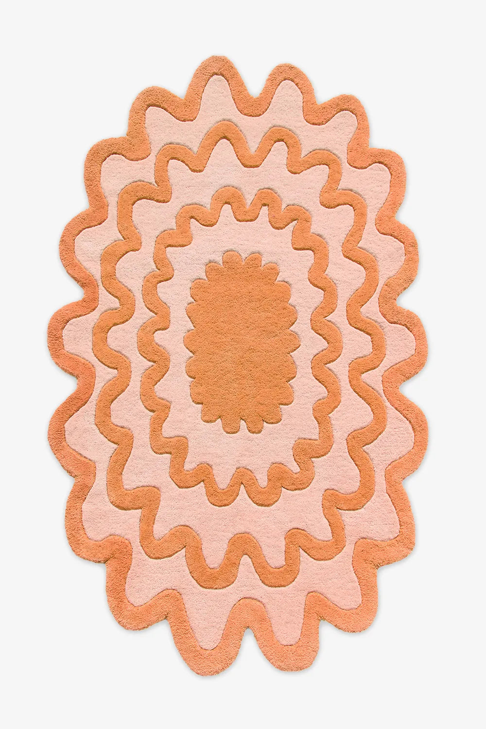 Orange Burst Oval Hand Tufted Wool Rug、mySite、gigharbornorthrealestate