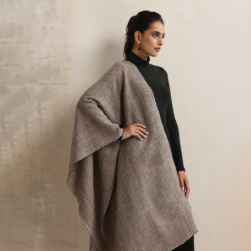 Woolen Stole | Checkered Design | Grey、mySite、camillekostekn