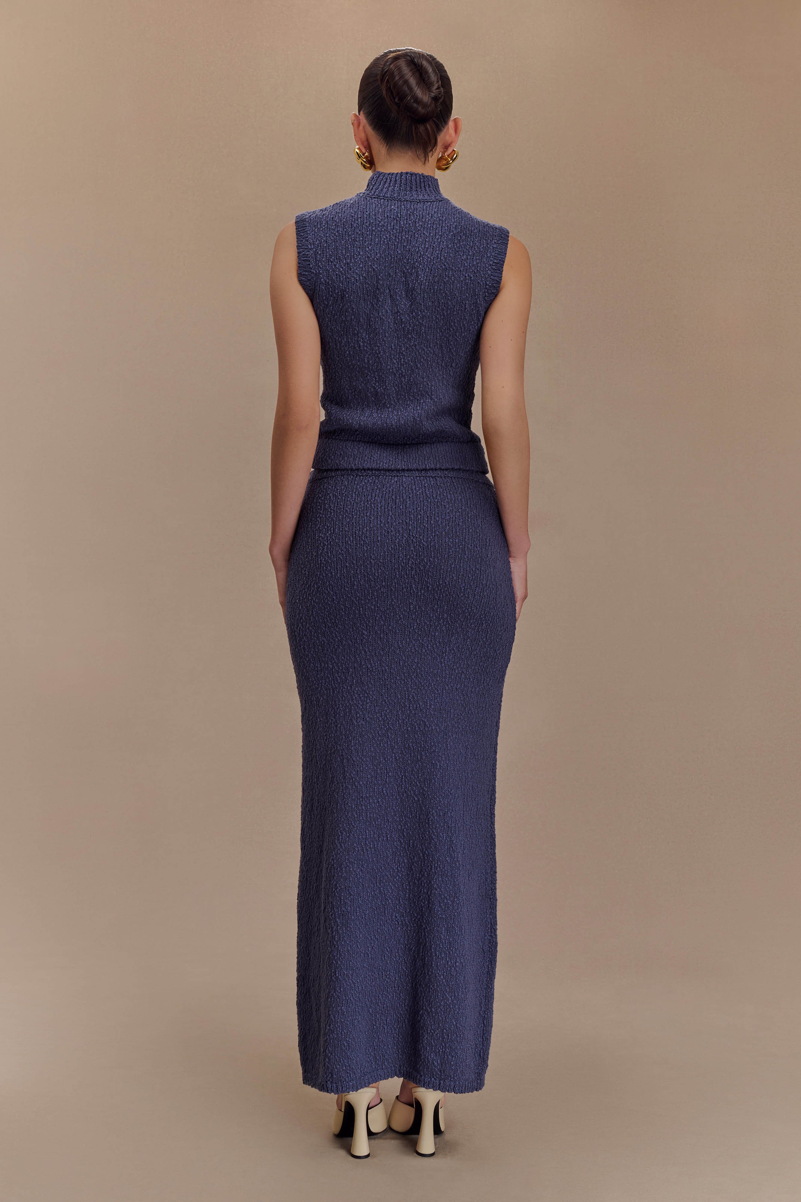 Moira Boucle Maxi Skirt - Steel、mySite、solidvoid