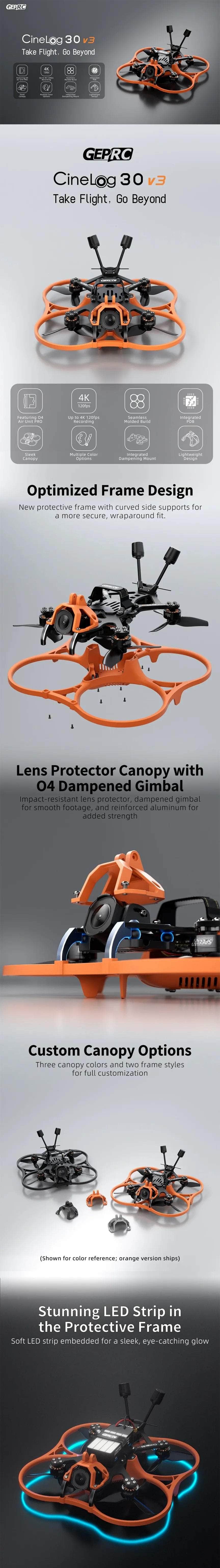 GEPRC Cinelog30 V3 WTFPV Drone - No FPV System