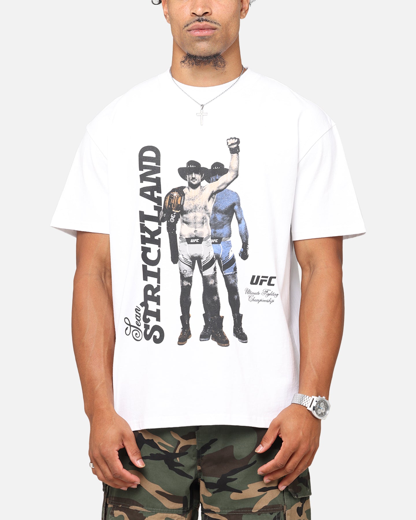 UFC By Culture Kings Sean Strickland Heavy T-Shirt White、mySite、zt4zffjzw