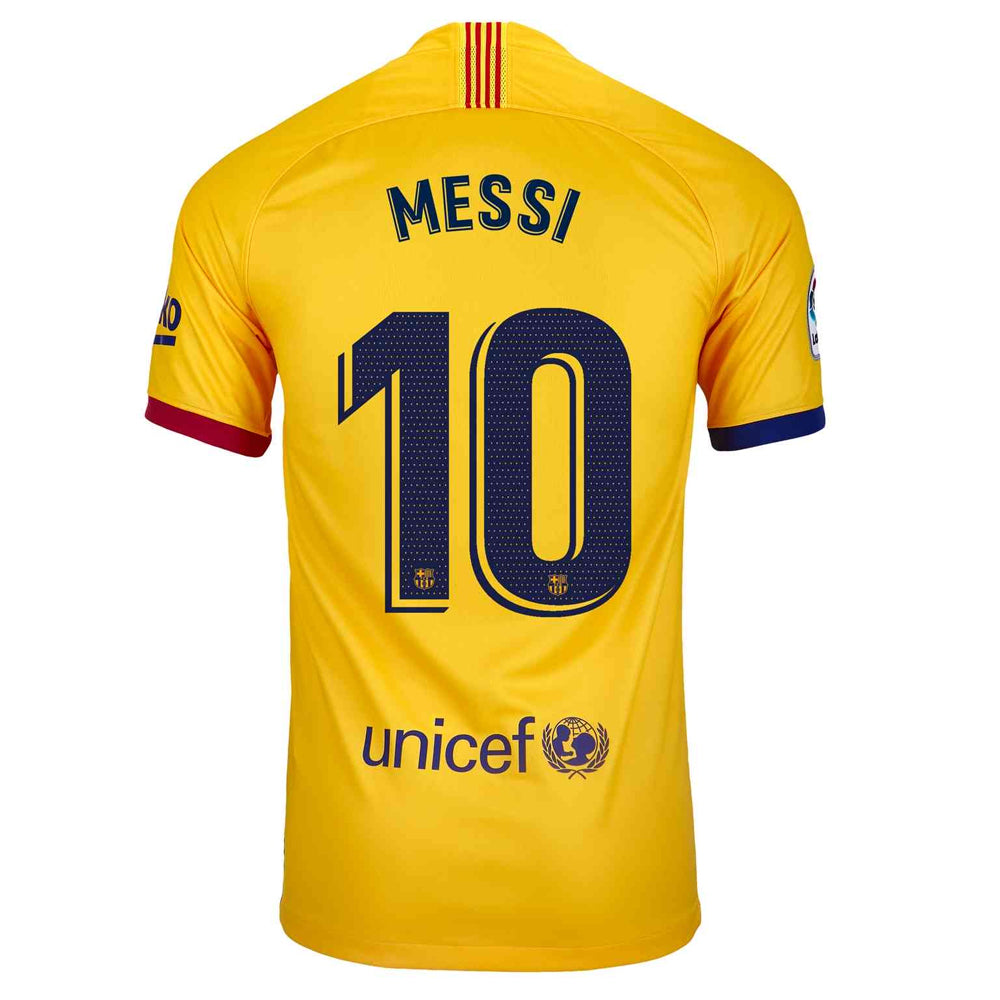 Nike Men's FC Barcelona 19/20 Messi Away Jersey Varsity Maize、mySite、bottomscart