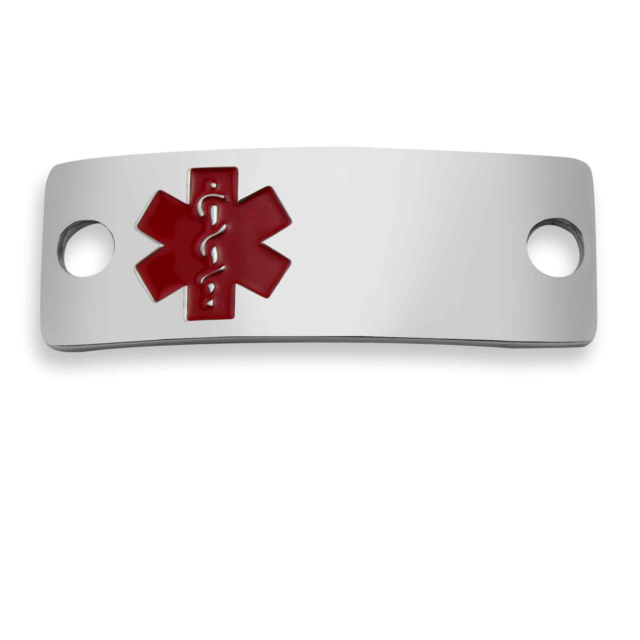 Blank Rectangle Curved Medical ID Stainless Steel Pendant / SBB0007、mySite、dreamappss
