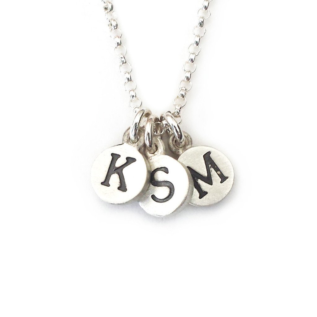 Personalized Tiny Dot Sterling Silver Necklace by Emily Rosenfeld - Choice of Charms、mySite、topwebapps