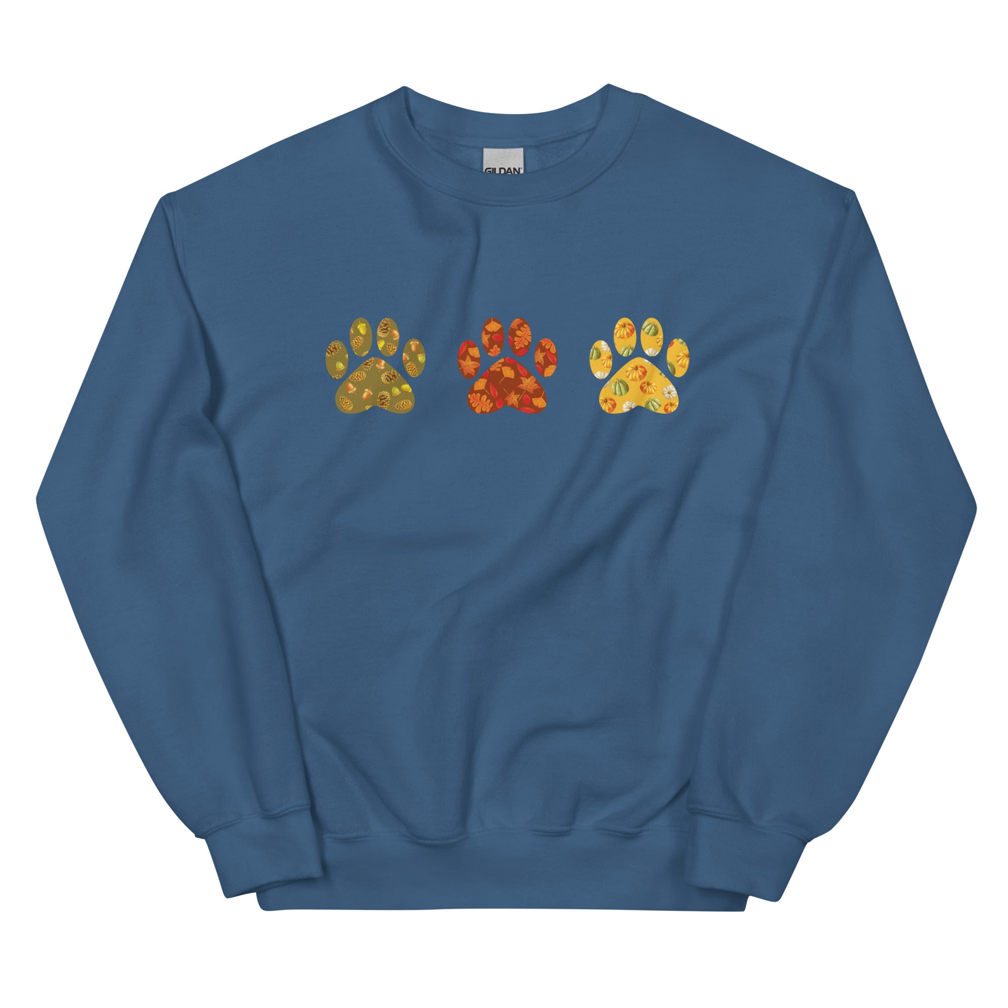 Festive Fall Paw Prints Crewneck Sweatshirt、mySite、camillekostekn