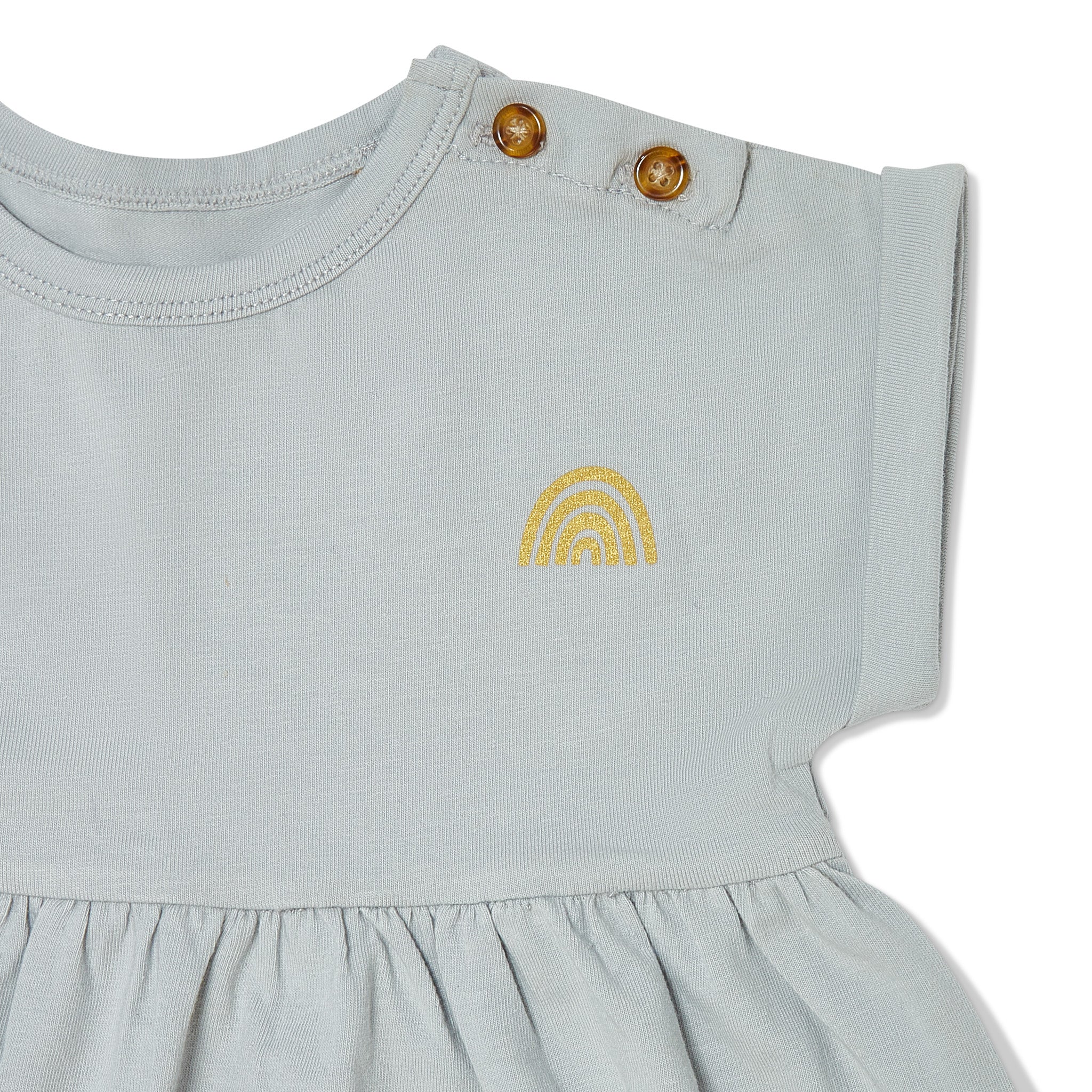 RETIRED - Organic Short Sleeve Twirl Dress - Pearl Blue、mySite、g9winljtr