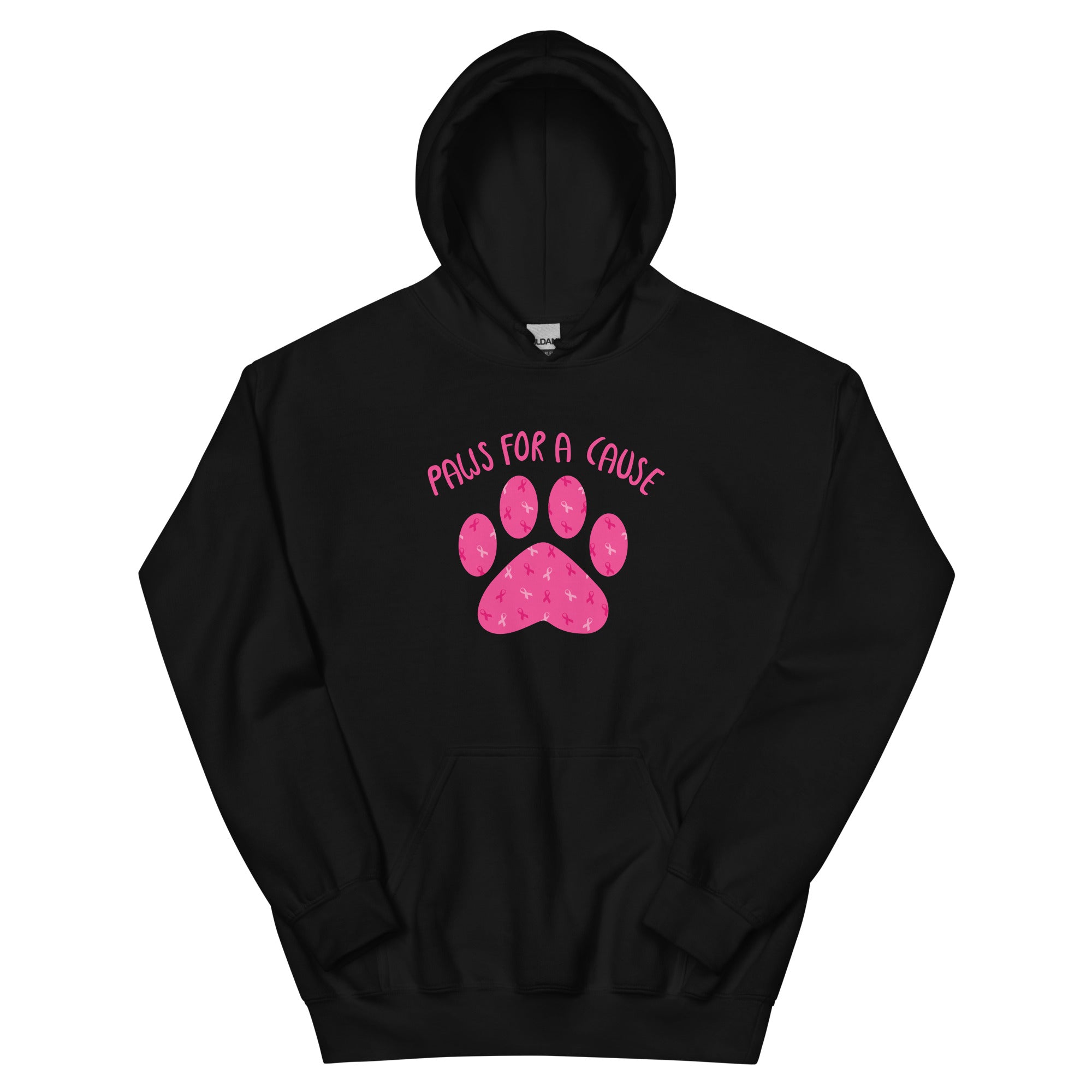 Paws For A Cause Pink Ribbon Paw Print Hoodie、mySite、camillekostekn