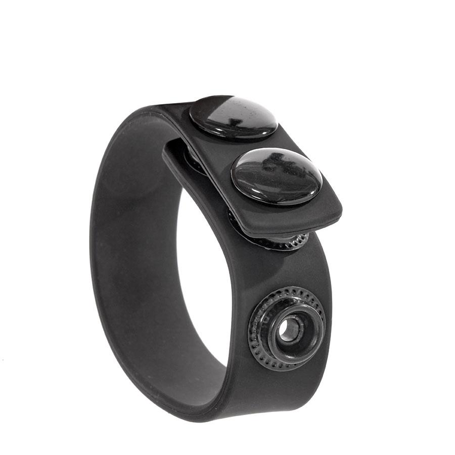 Quick 3 Snap Adjustable Black Silicone Cock Ring for Men、mySite、bottomscart