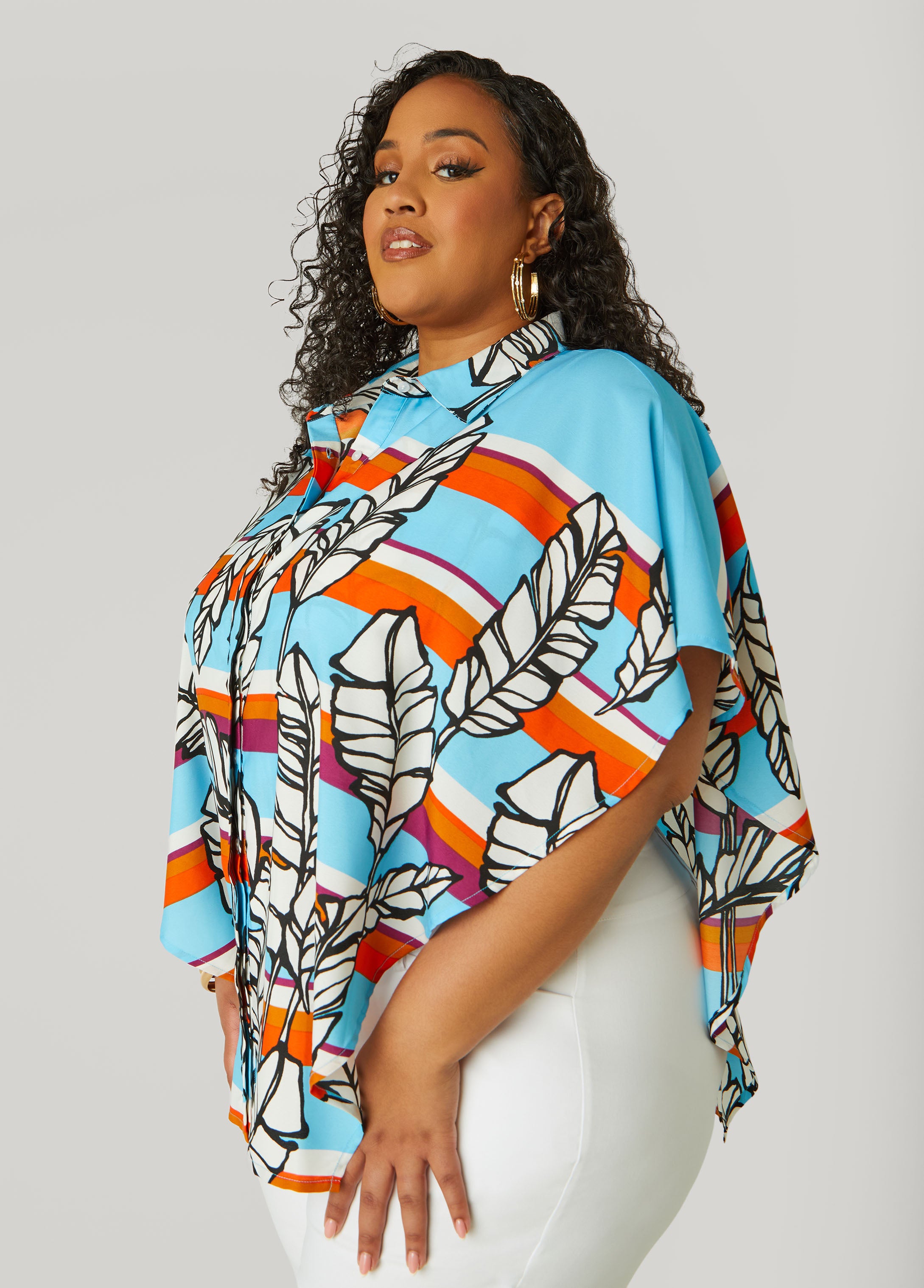 Layered Feather Print Shirt、mySite、bengalsvssteelers