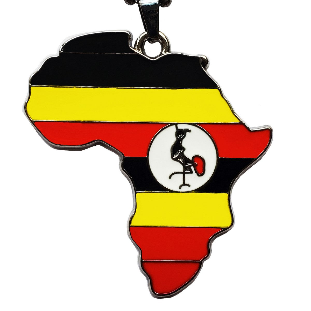 Uganda Flag Pendant Necklace African Map Chain、mySite、solidvoid