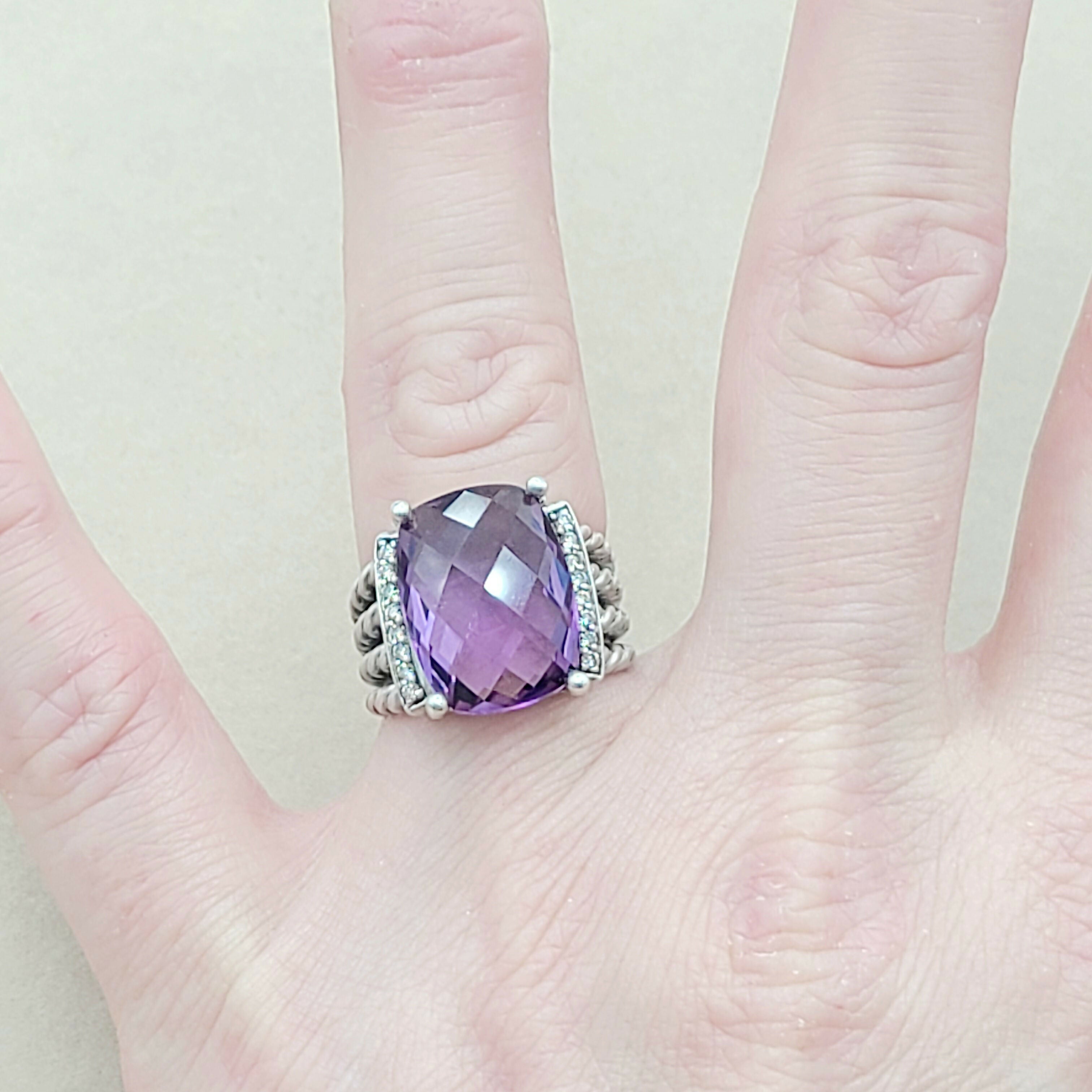 David Yurman Wheaton Ring 16x12 Amethyst & Diamonds、mySite、hinf8tx79