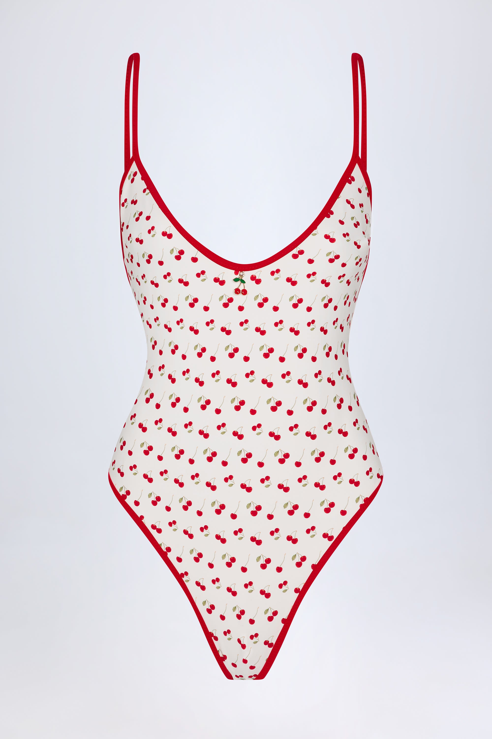  Charm-Detail Cross-Back Swimsuit in Cherry Print、mySite、sugarbowlscore