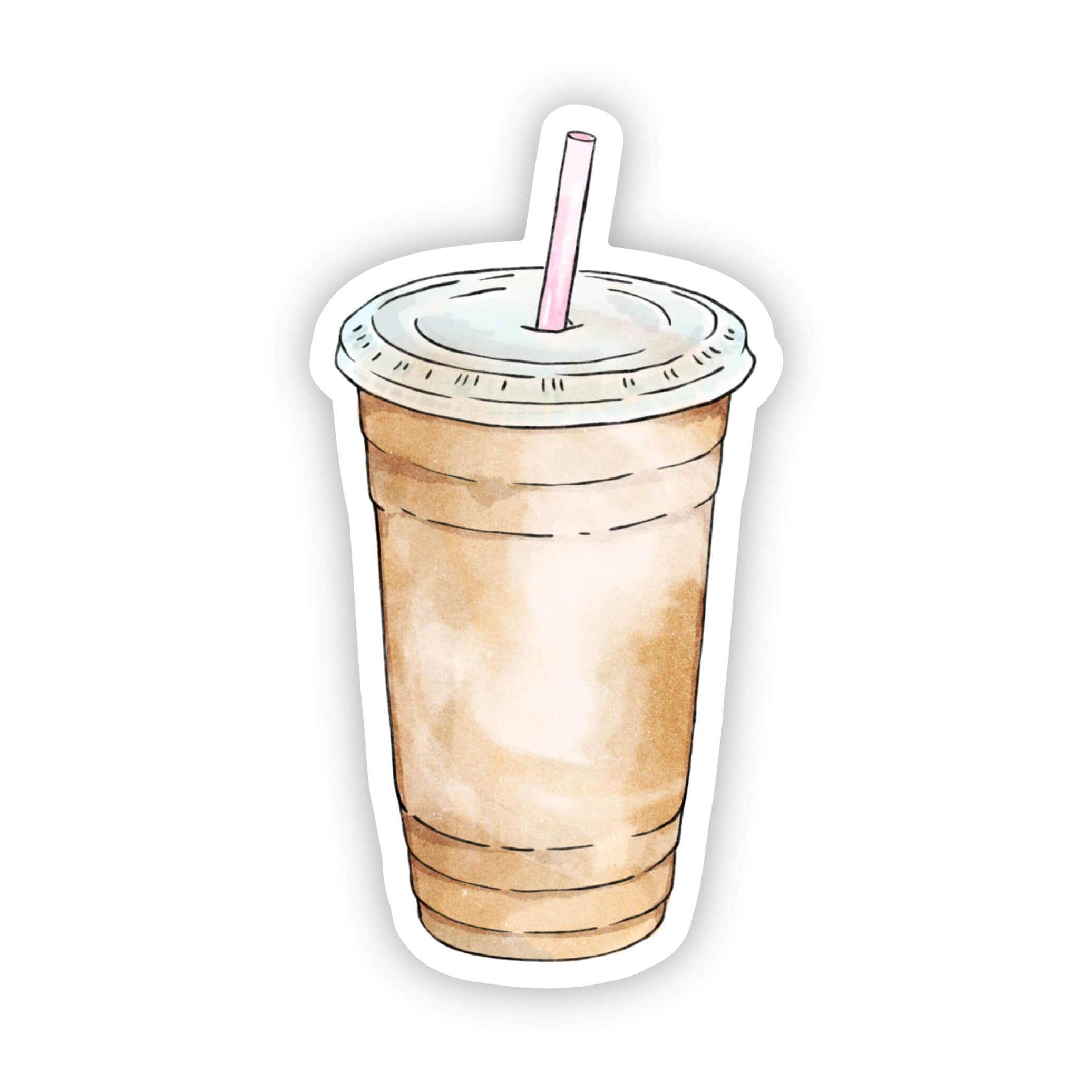  Iced Coffee Pink Straw Sticker、mySite、ghnorth