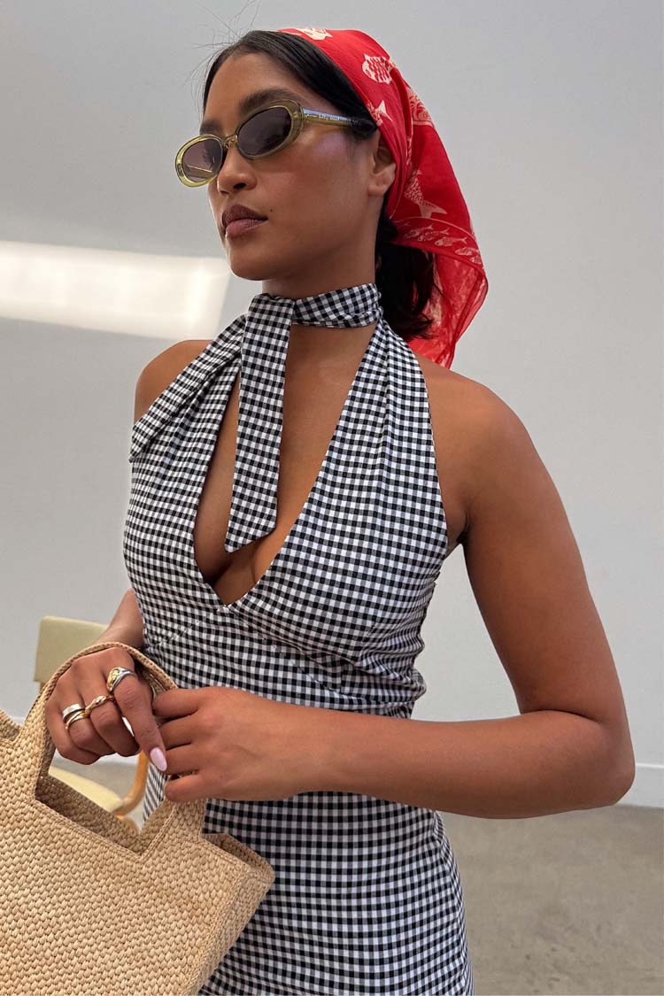 Gingham Halterneck Dress、mySite、solidvoid