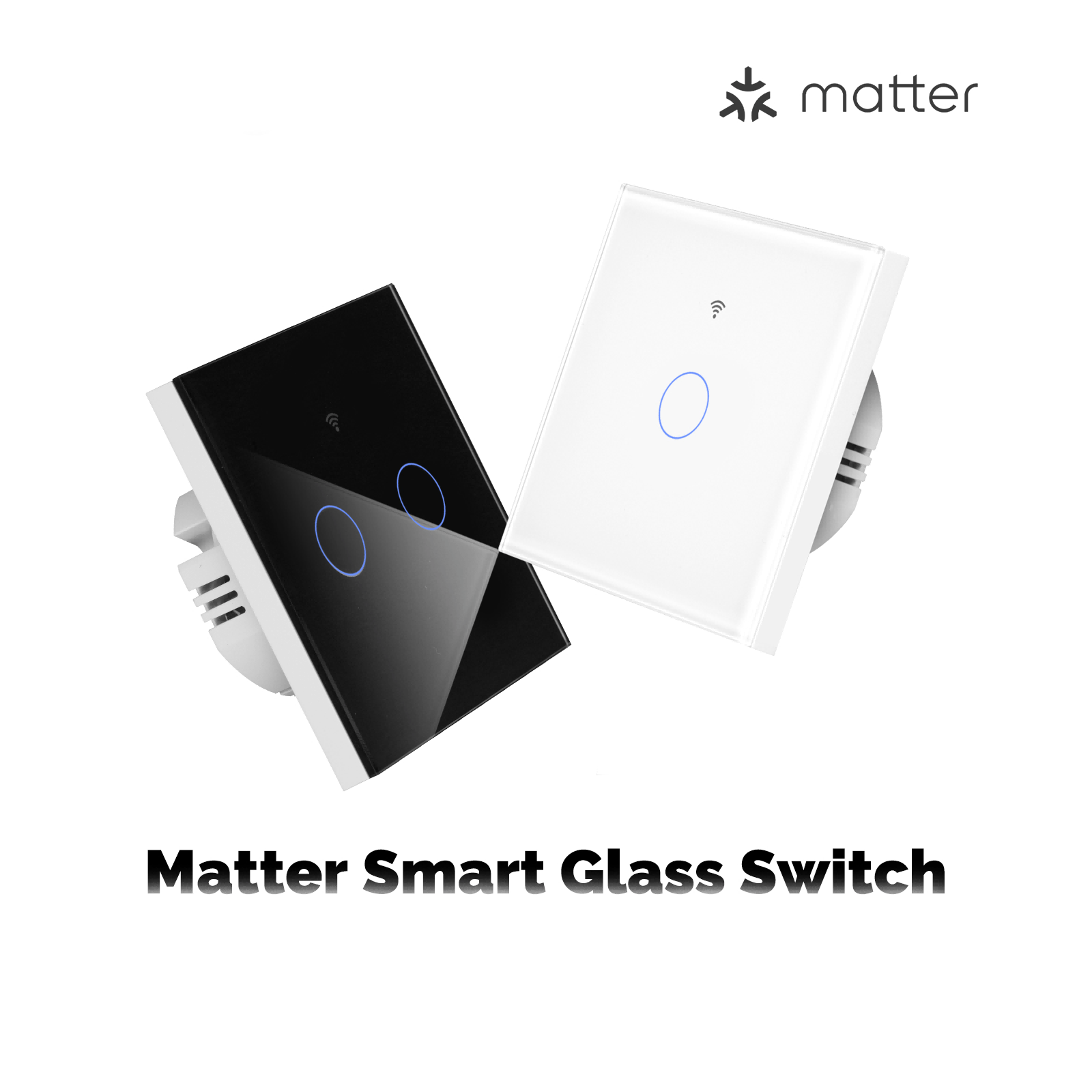 Matter WiFi Smart Light Switch Glass Panel Neutral Wire Required EU Standard、mySite、fannypackpong