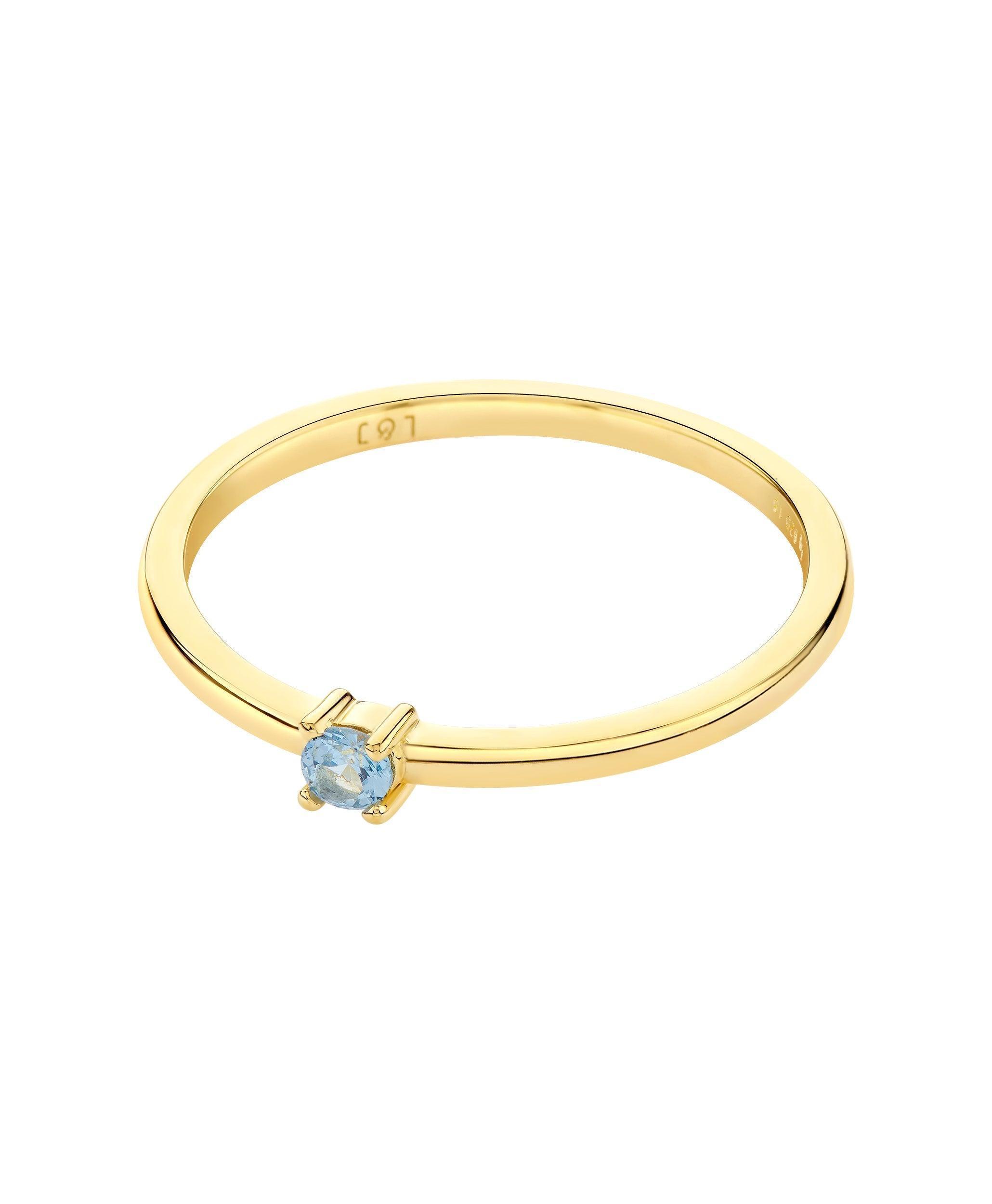  Rosa Ring Blue 18ct Gold Plated