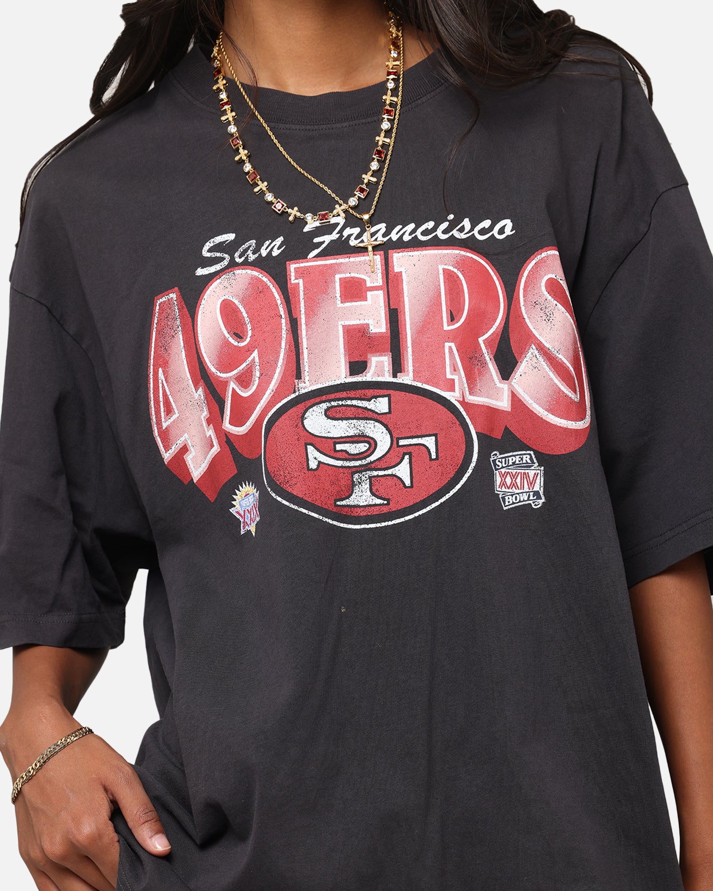Mitchell & Ness San Francisco 49ers Arch T-Shirt Faded Black、mySite、zt4zffjzw