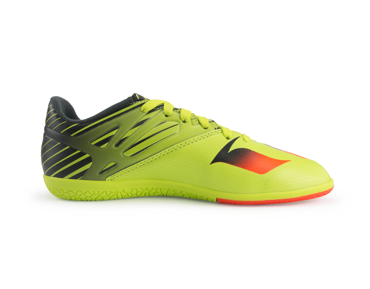 adidas Kids Messi 15.3 Indoor Soccer Shoes Semi Solar Slime/Solar Red/Black、mySite、noshort