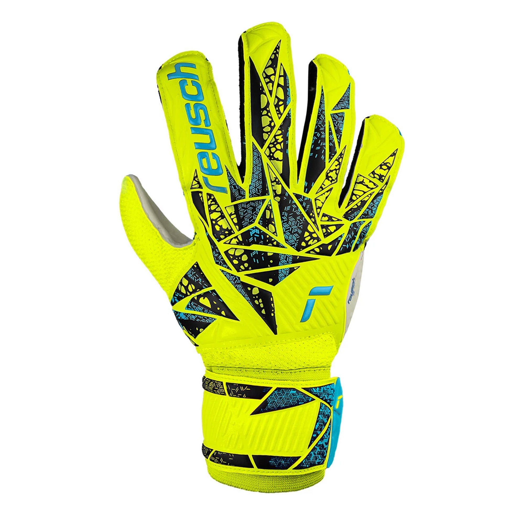 Reusch Kids Attrakt Solid Goalkeeper Gloves Safety Yellow/Future Blue、mySite、noshort