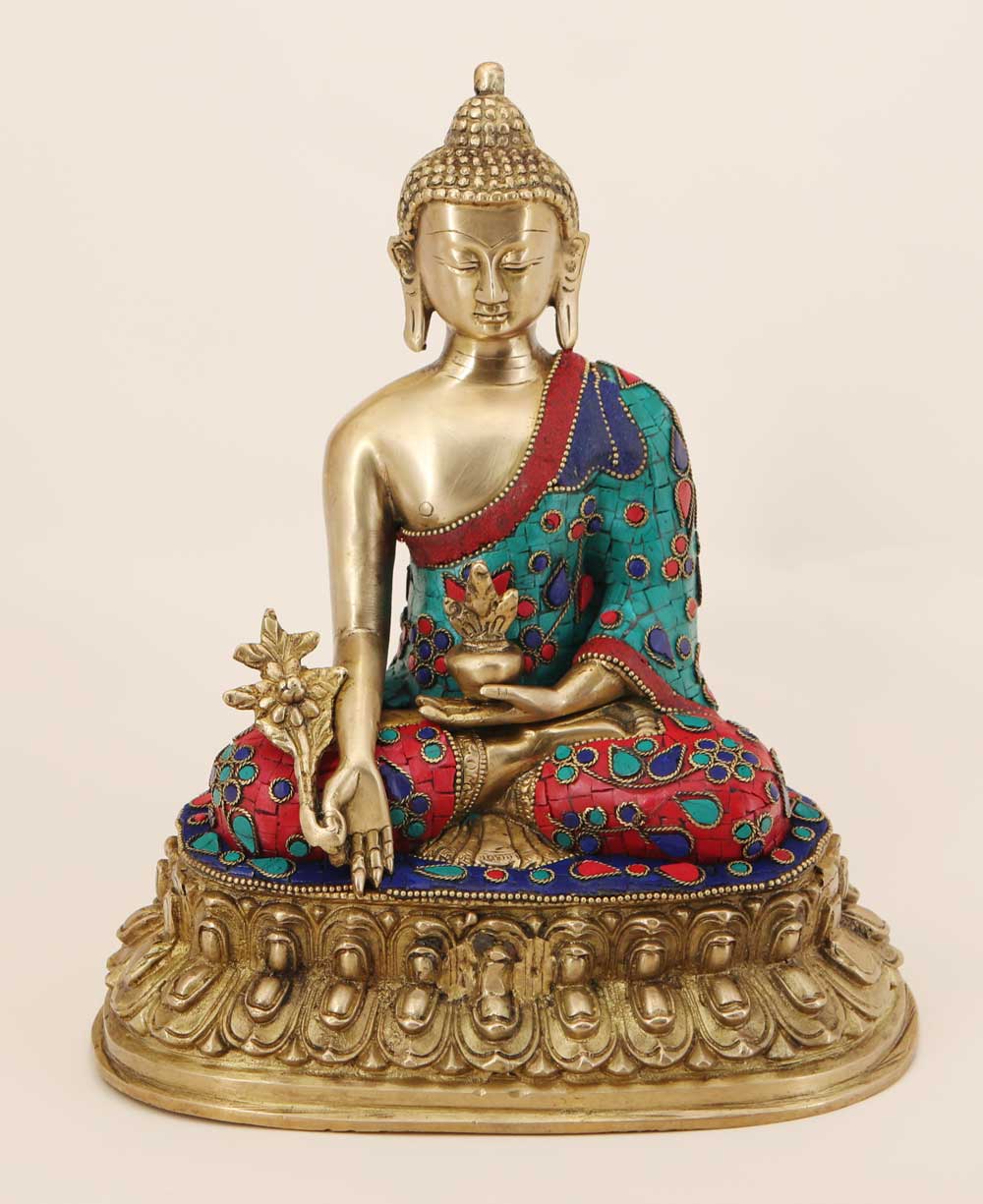 Mosaic Design Brass Medicine Buddha Statue、mySite、topwebapps